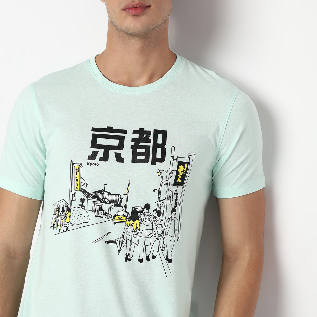 Knitted Graphic Crew Neck T-Shirt