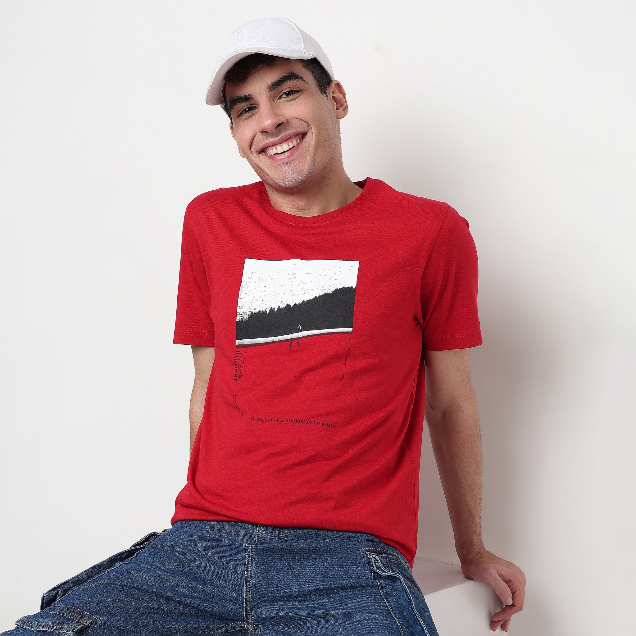 Buy Men Regular Fit Graphic Half Sleeve T-Shirt  - Style Union