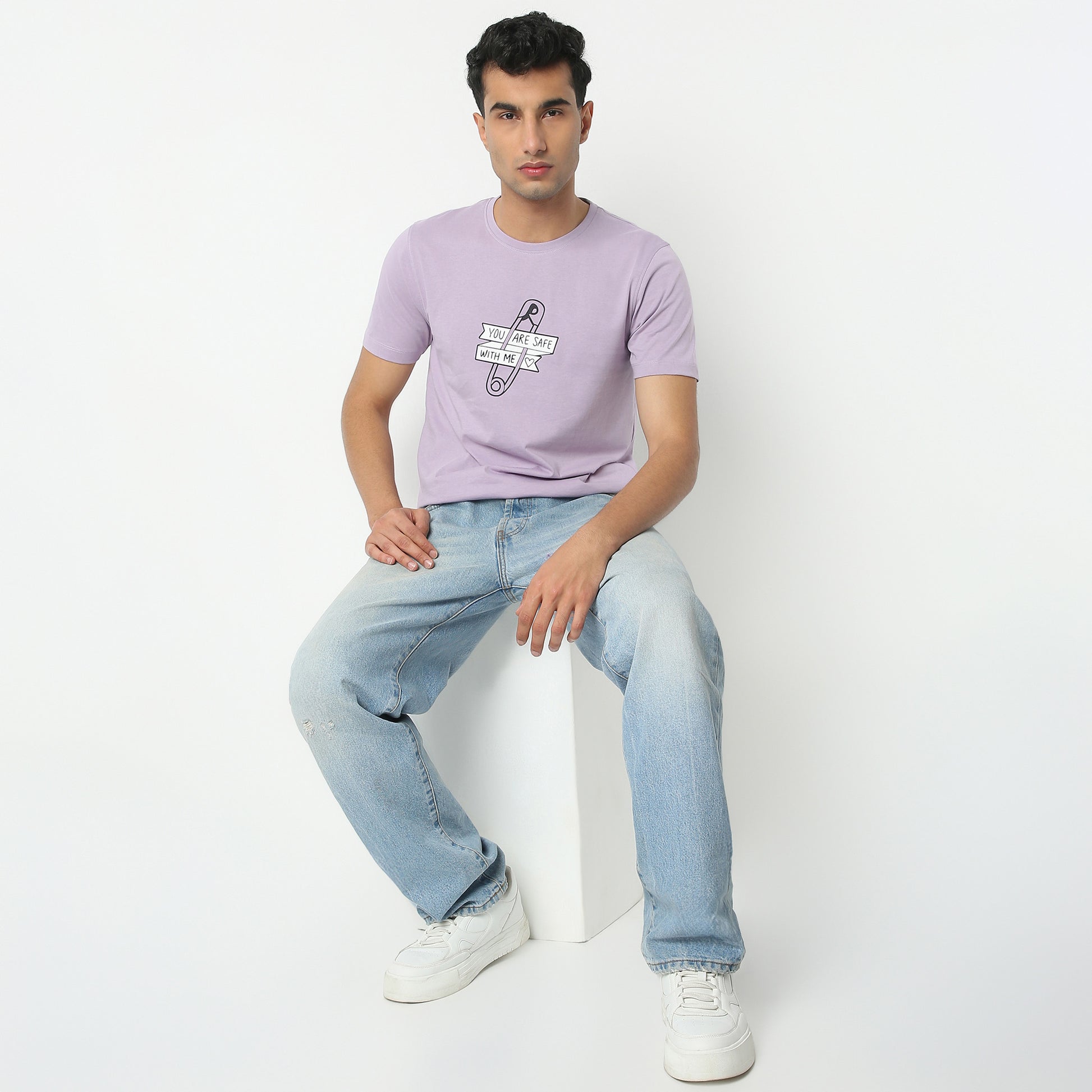 Regular Fit Graphic Crew Neck Regular Length T-Shirt