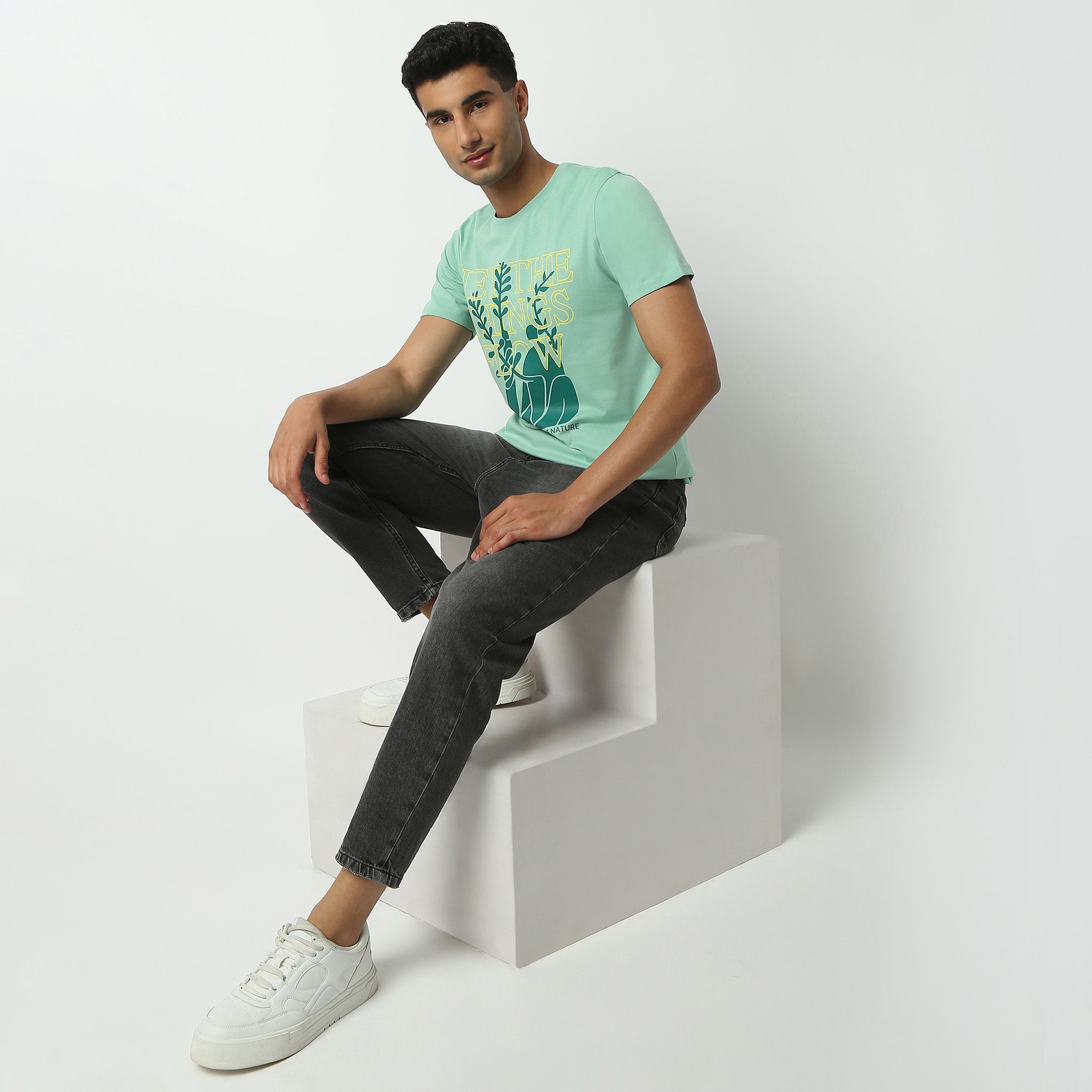 Regular Fit Graphic Crew Neck T-Shirt