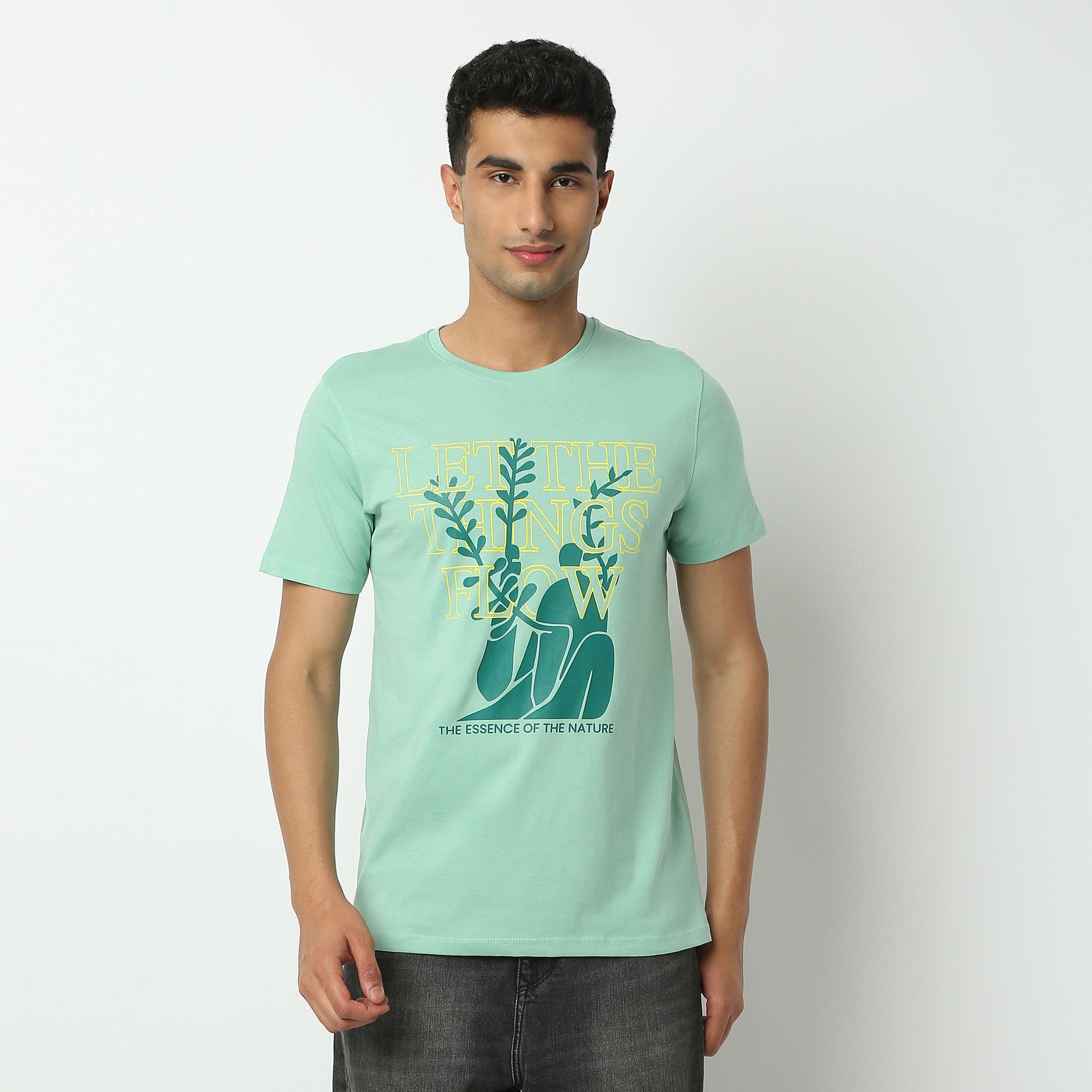 Regular Fit Graphic Crew Neck T-Shirt