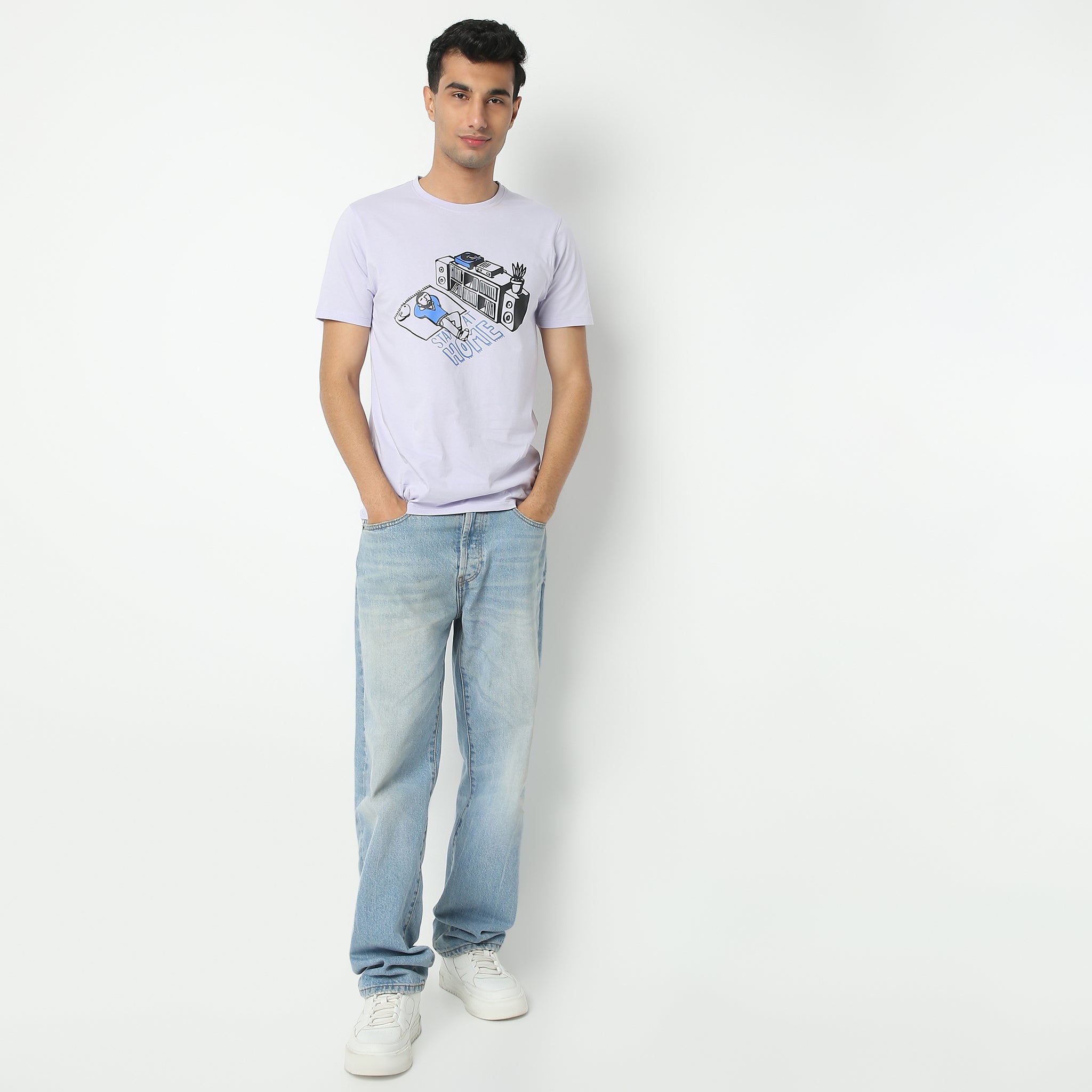 Regular Fit Graphic Crew Neck Regular Length T-Shirt