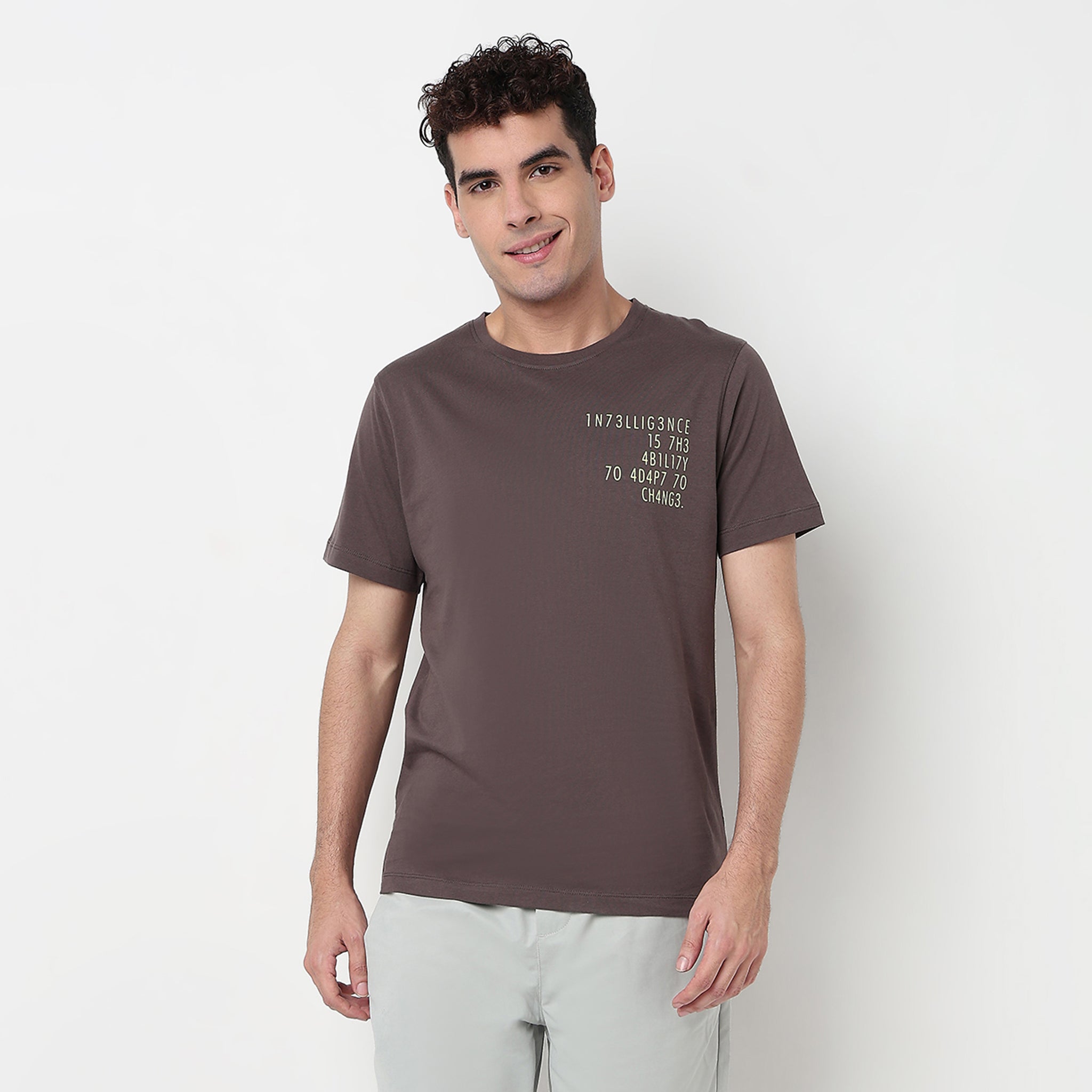 Buy Men Regular Fit Graphic Half Sleeve T-Shirt  - Style Union