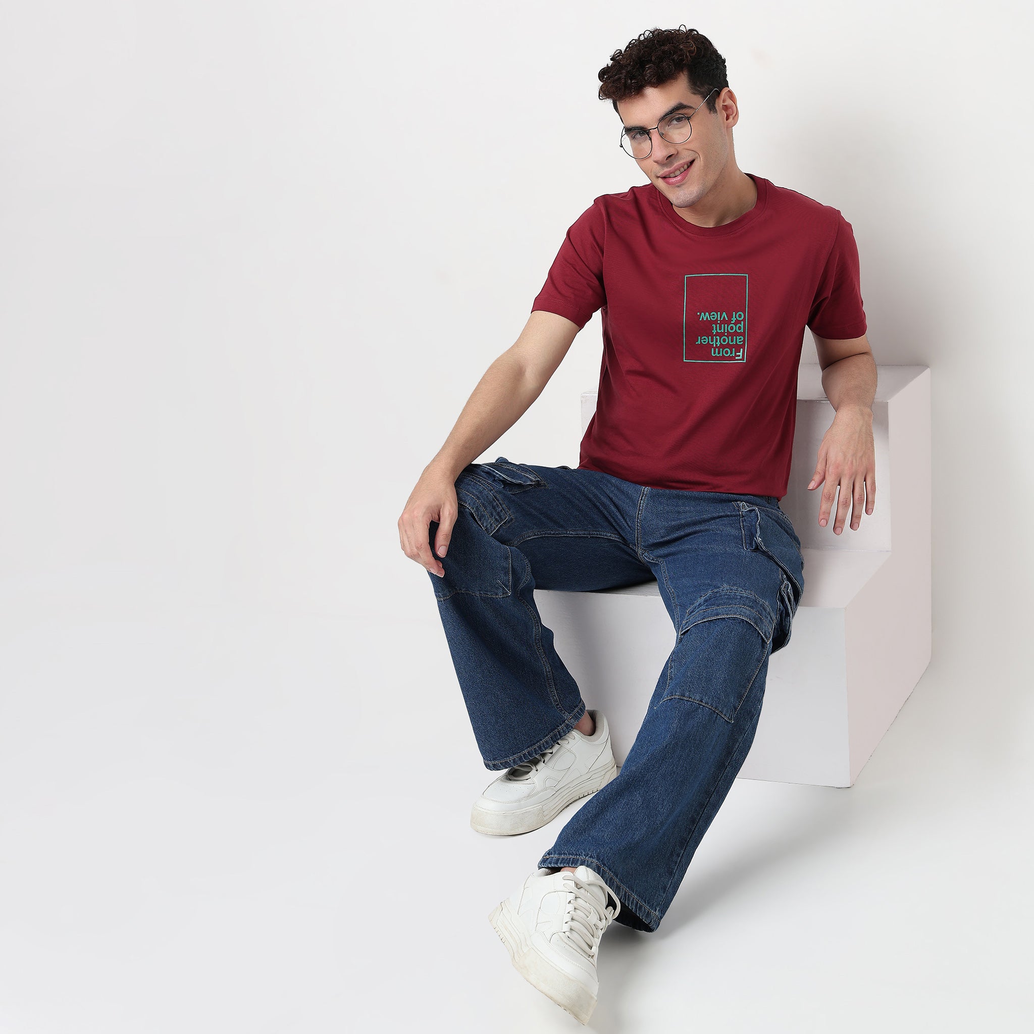 Buy Men Regular Fit Graphic Half Sleeve T-Shirt  - Style Union