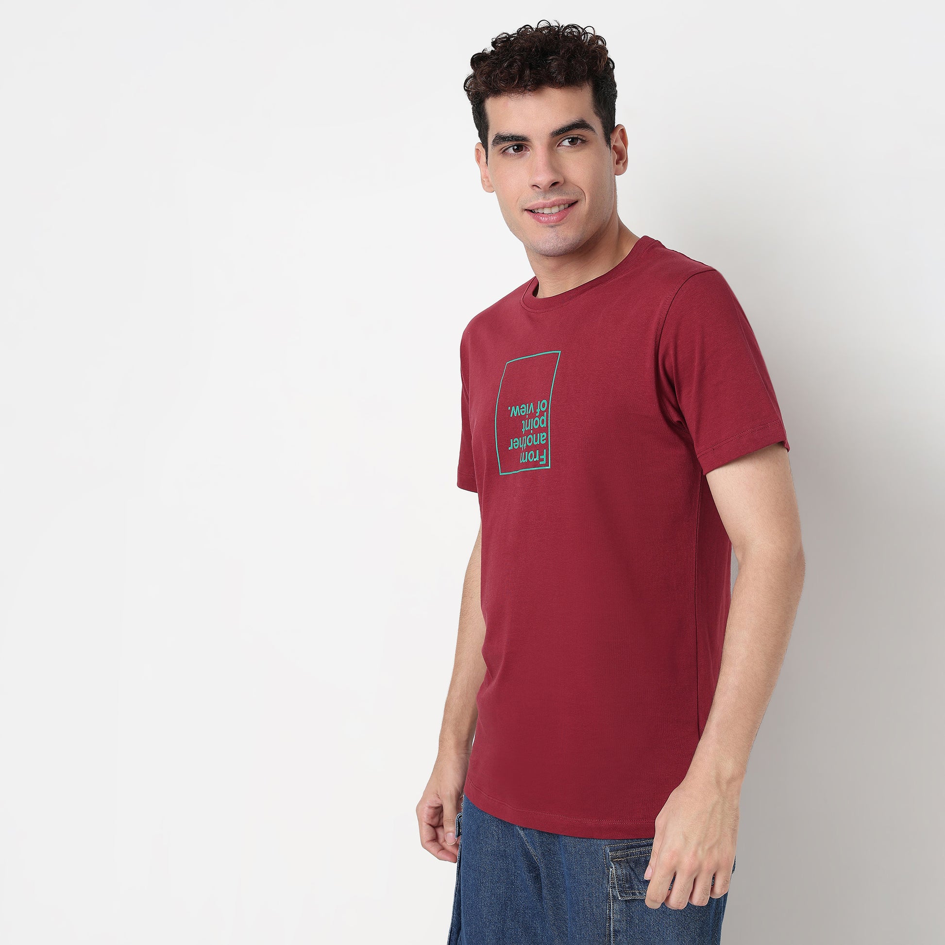 Buy Men Regular Fit Graphic Half Sleeve T-Shirt  - Style Union