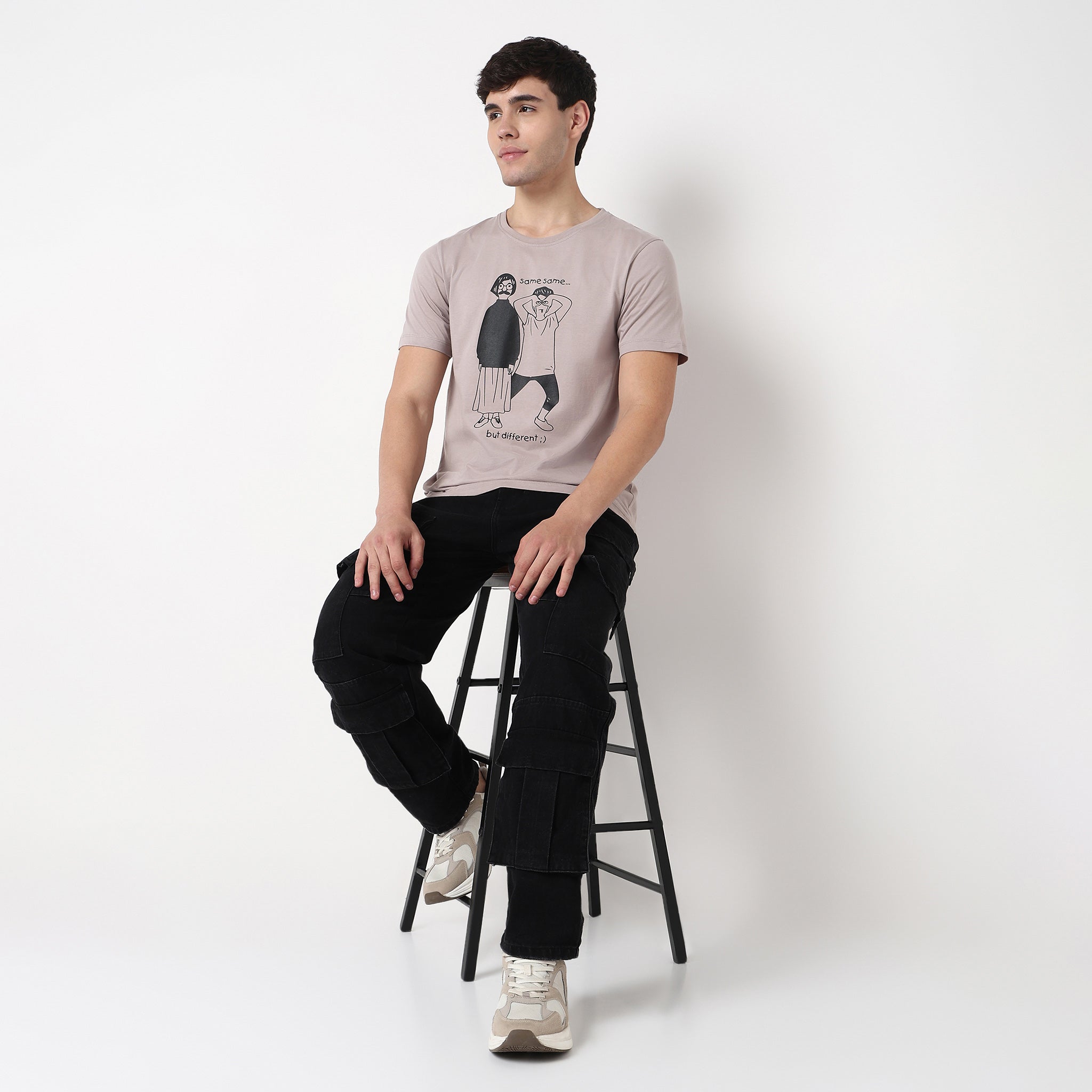 Crew Neck Cotton Graphitee