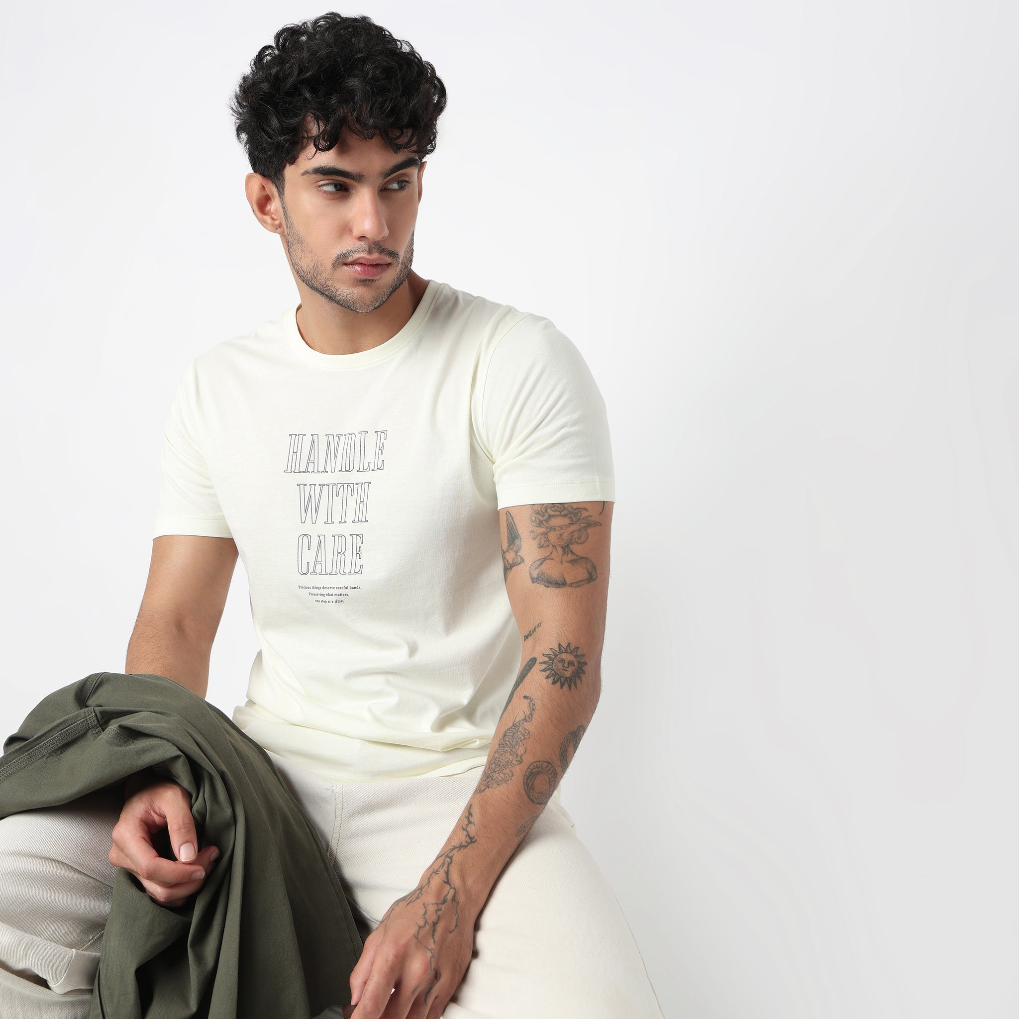 Cotton Crew Neck Graphitee