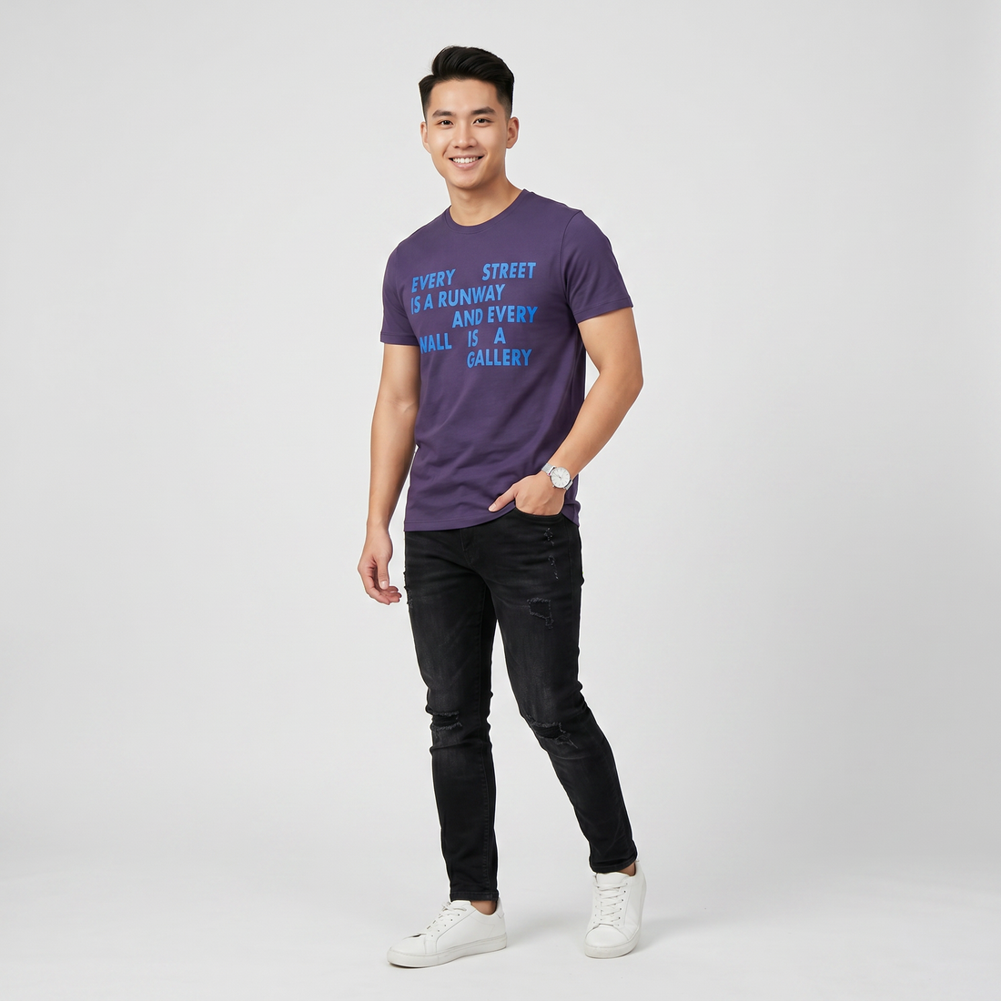 Cotton Crew Neck Graphitee
