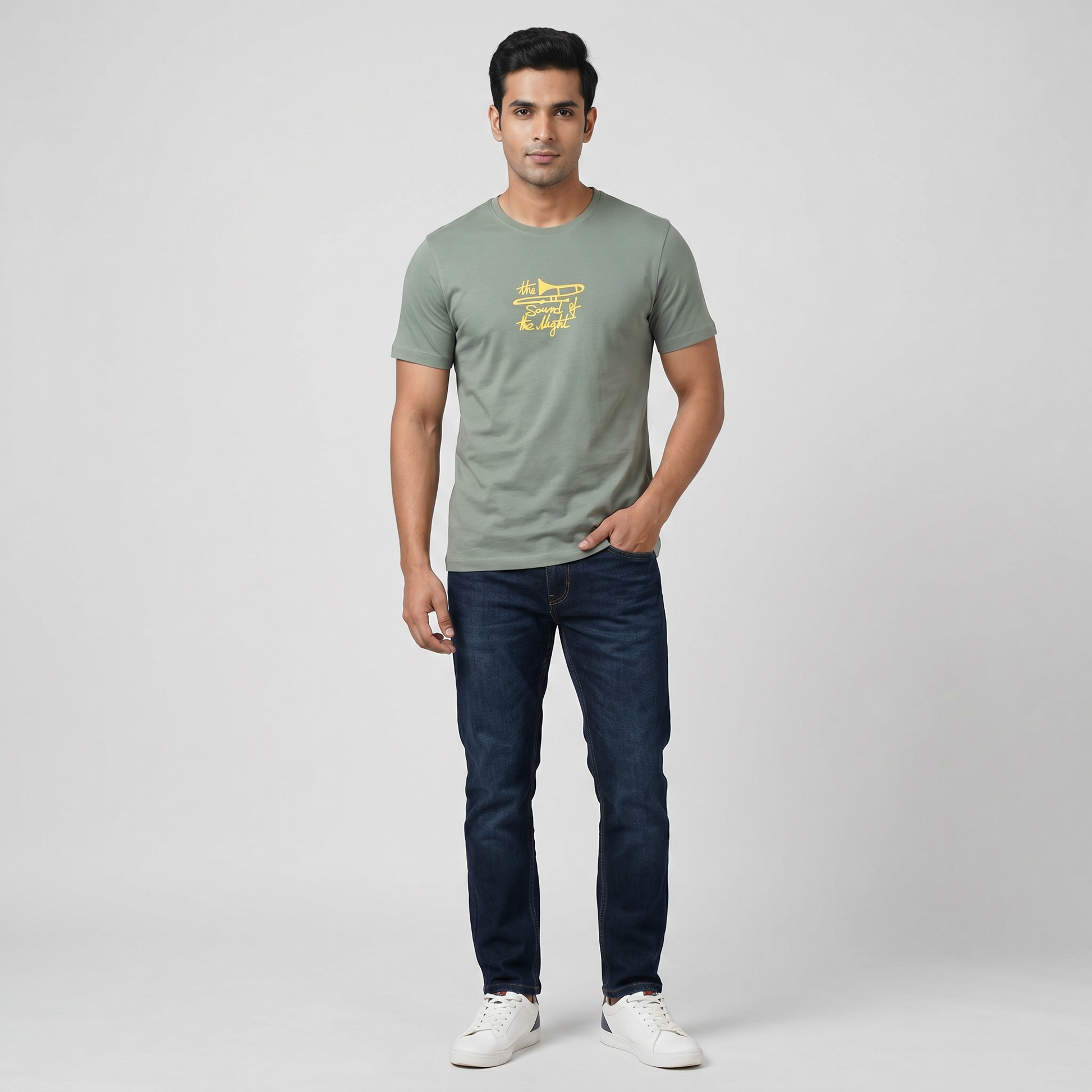 Cotton Crew Neck Graphitee
