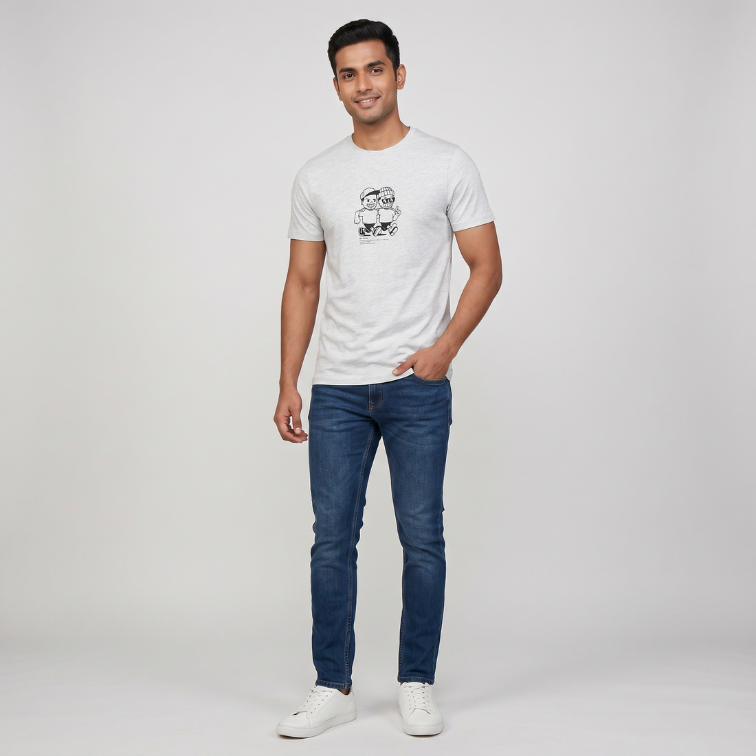 Cotton Crew Neck Graphitee