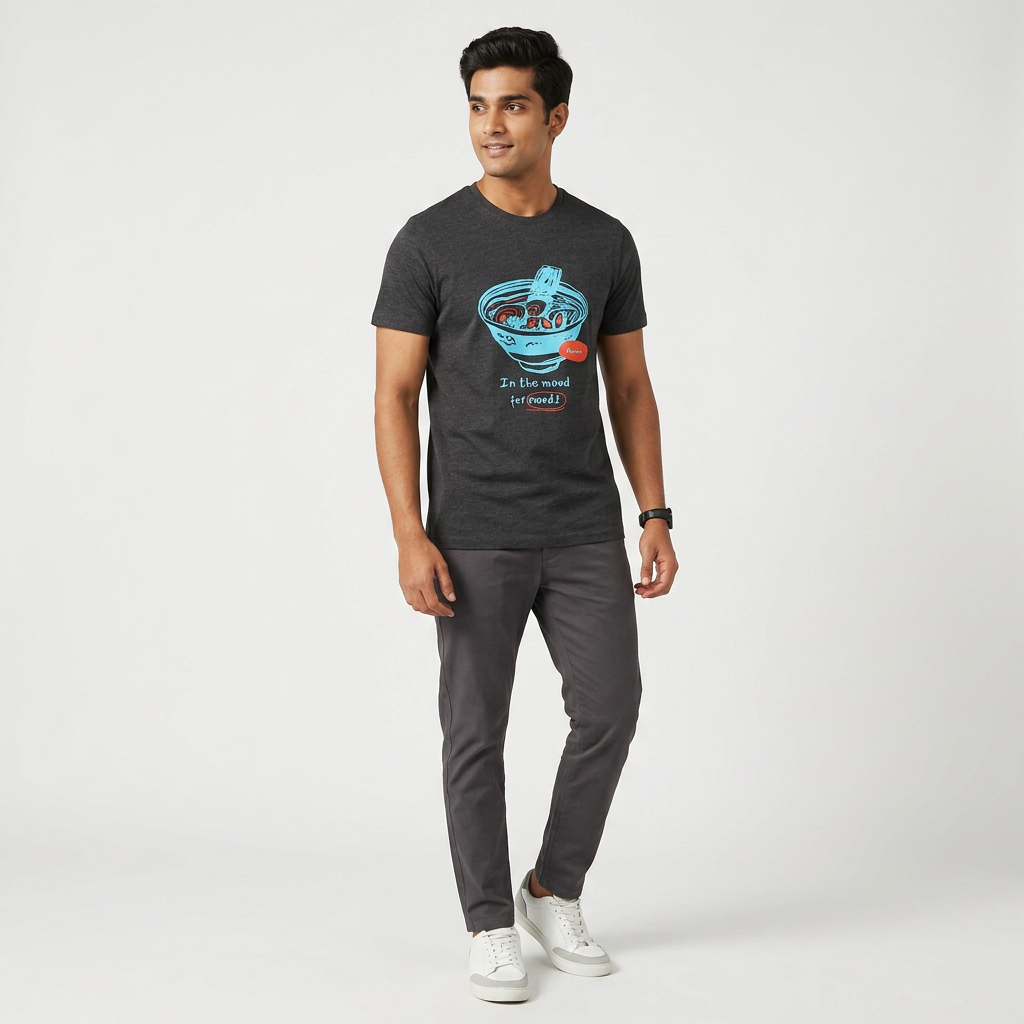 Cotton Crew Neck Graphitee