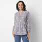 Tie-Up Above Knee Three-Fourth Sleeve Flare Fit Printed Kurta