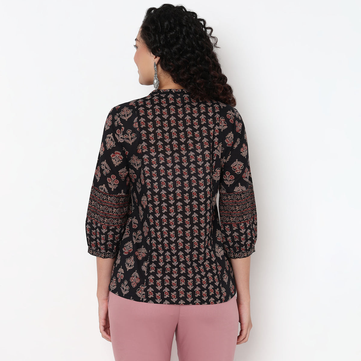 Printed Above Knee Flared Short Kurta