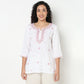 Buy Women Straight Fit Embroidered Three-Fourth Sleeve Kurta  - Style Union