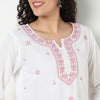 Buy Women Straight Fit Embroidered Three-Fourth Sleeve Kurta  - Style Union