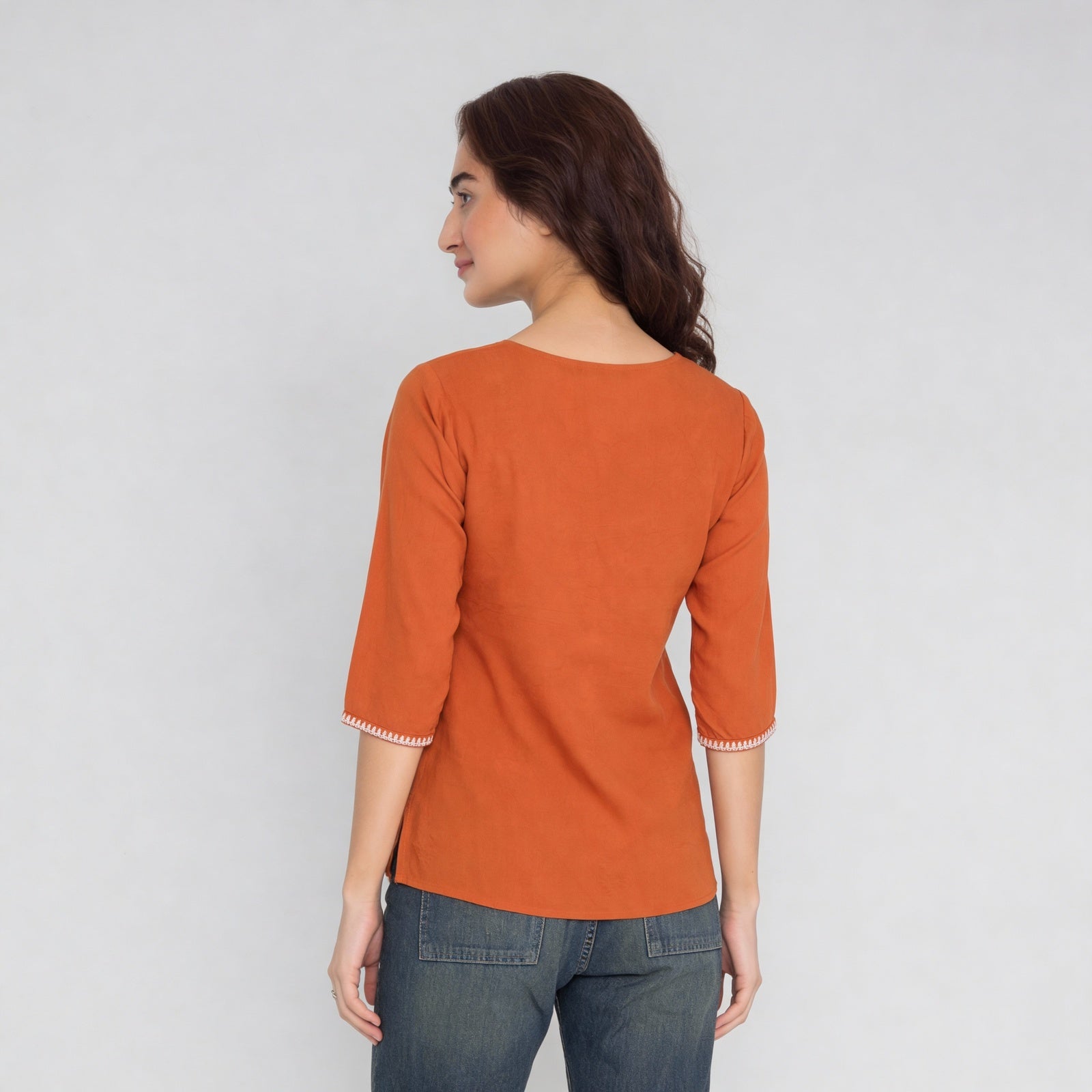 Embroidered Straight Short Kurta