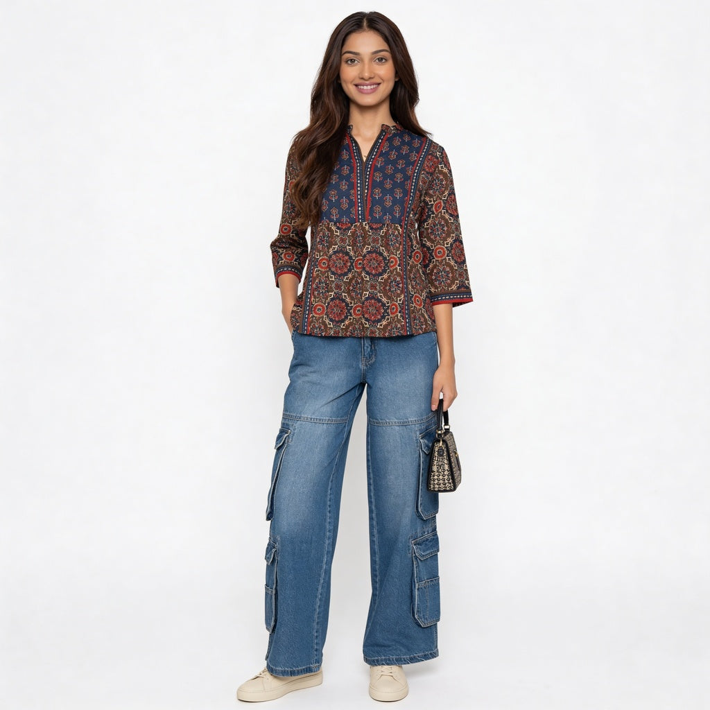 Cotton Printed Short Kurta