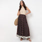 Flare Fit Mid Rise Printed Skirt