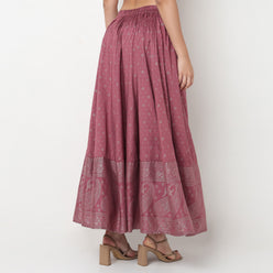 Printed Viscose Flared Skirt