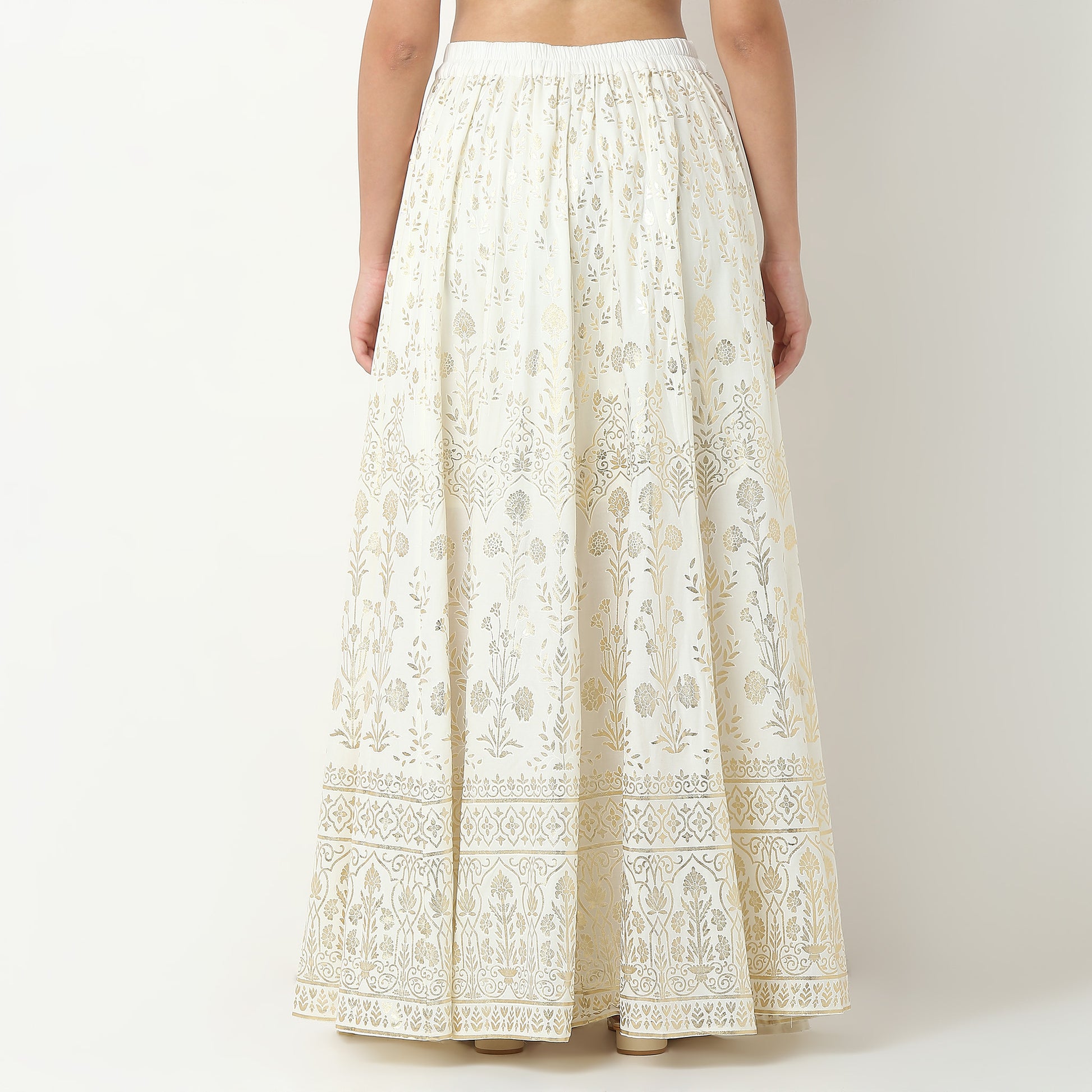 Rayon Printed Flared Skirt