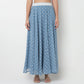 Printed Polyester Flared Skirt