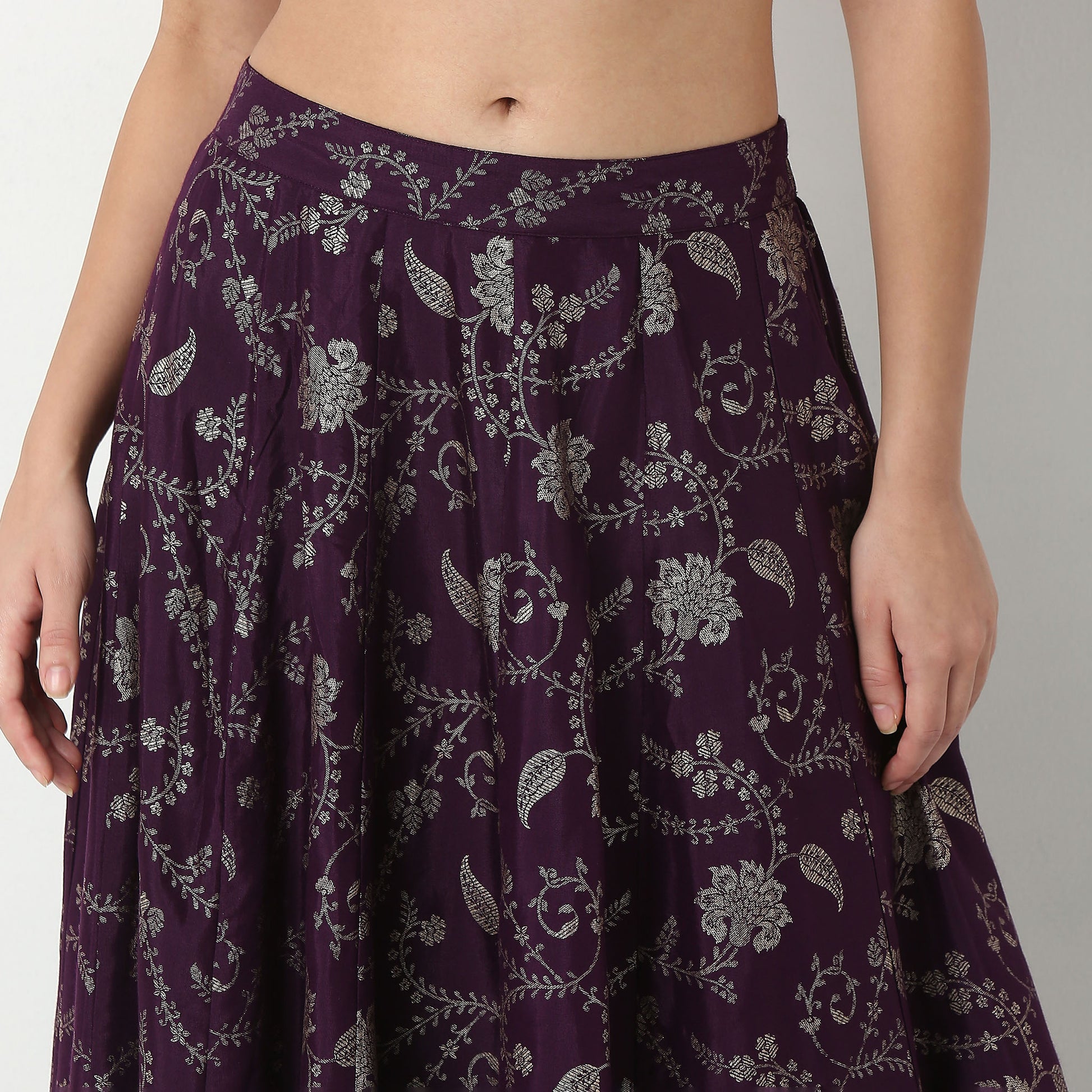 Printed Viscose Flared Skirt