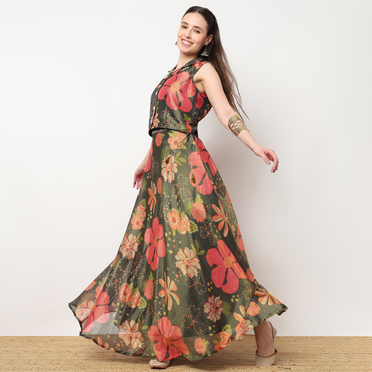 Printed Flared Skirt