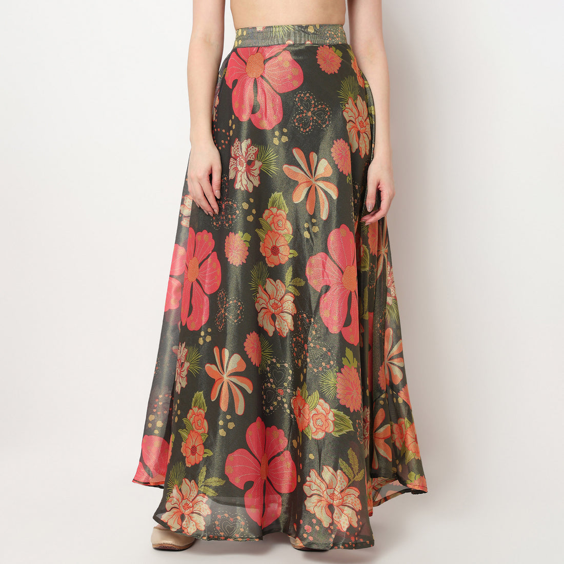 Printed Flared Skirt