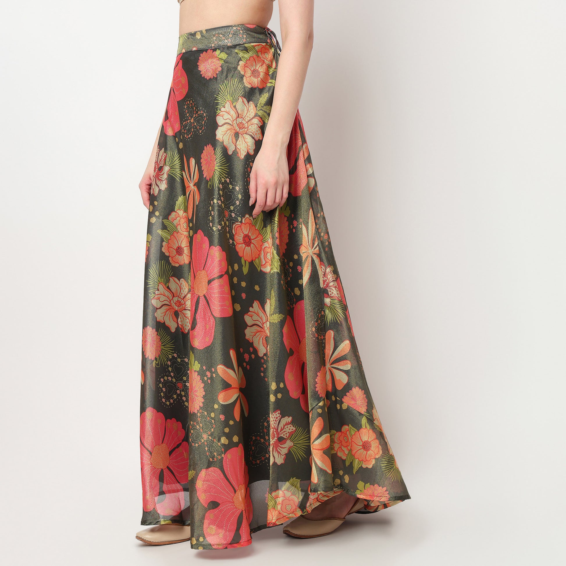 Printed Flared Skirt