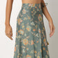 Floral Polyester Flared Skirt