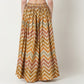 Printed Full Length Flared Skirt