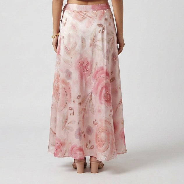 Flare Fit Printed Skirt