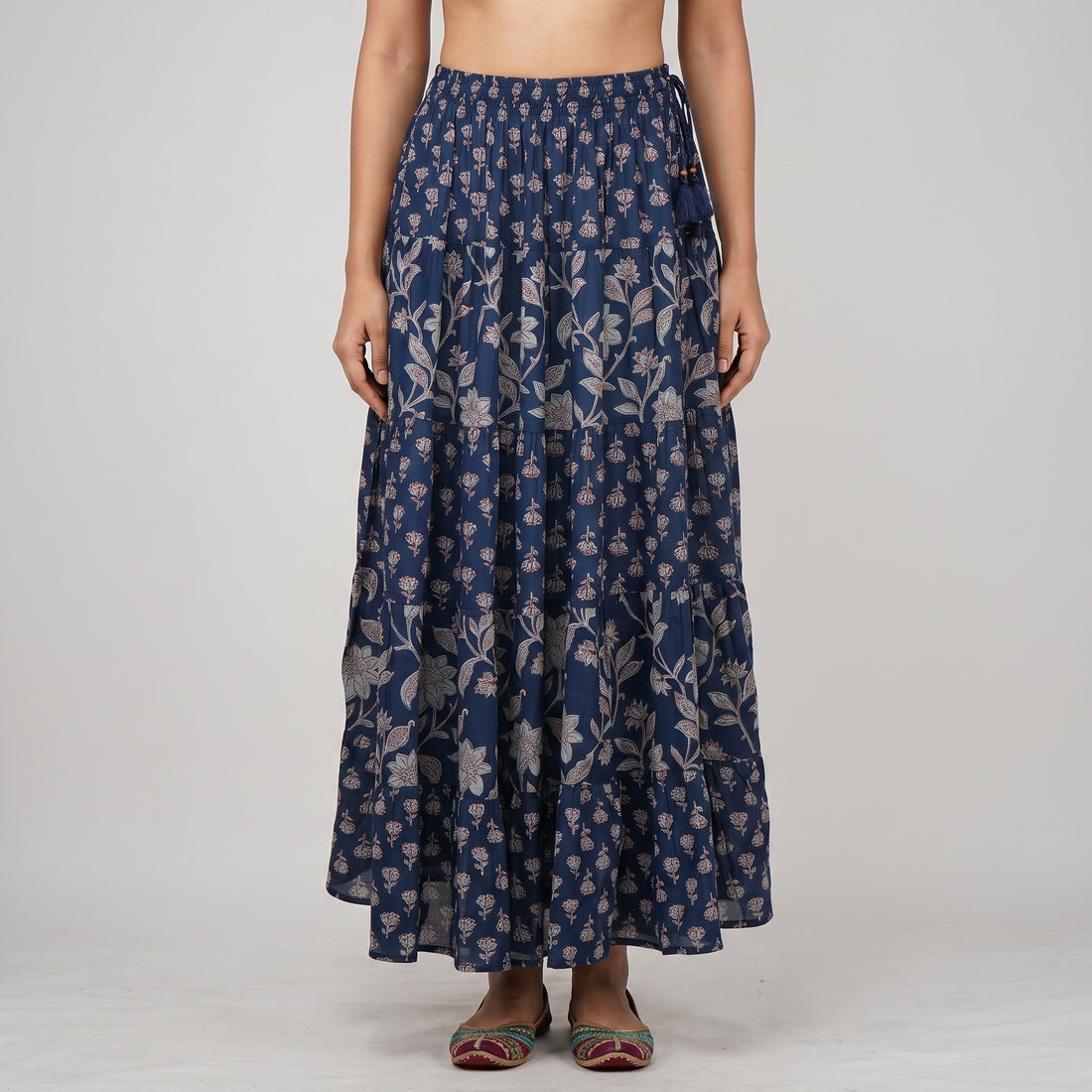 Cotton Printed Flared Skirt