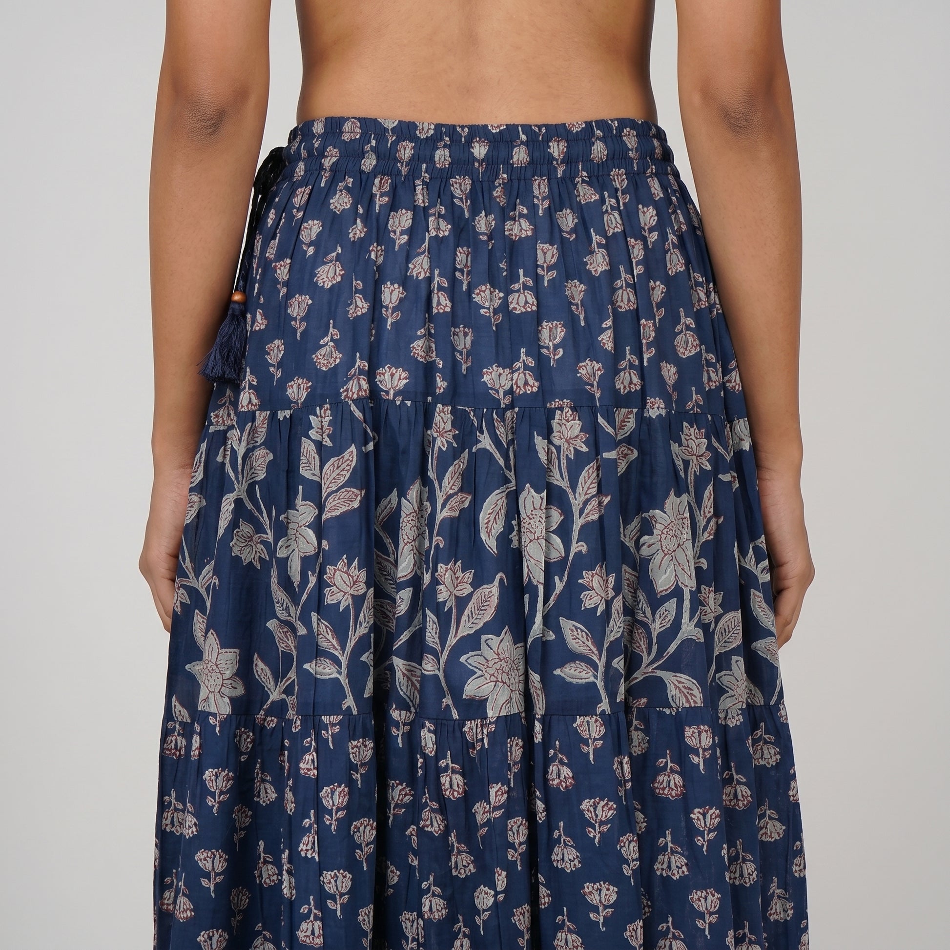 Cotton Printed Flared Skirt
