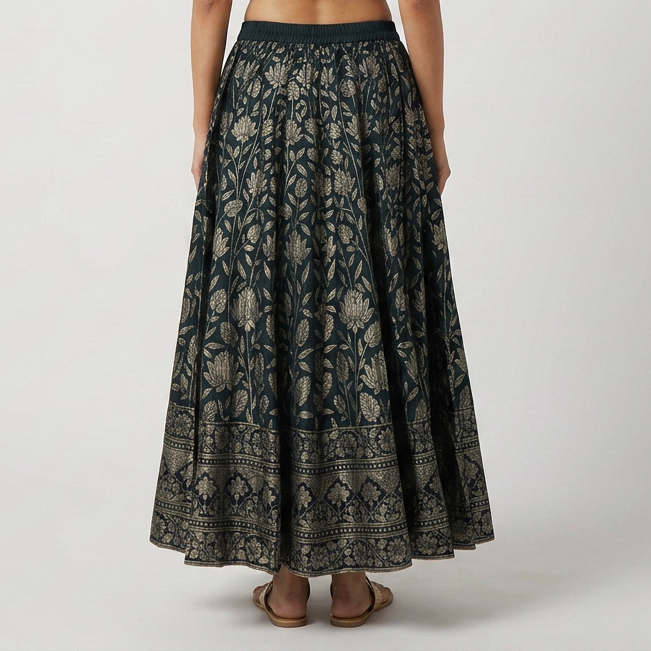 Printed Flared Skirt