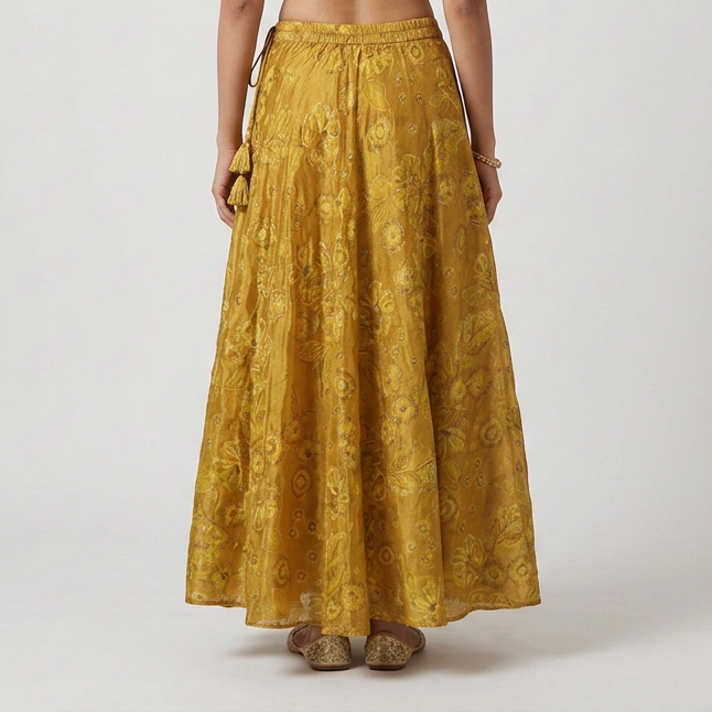 Printed Flared Skirt