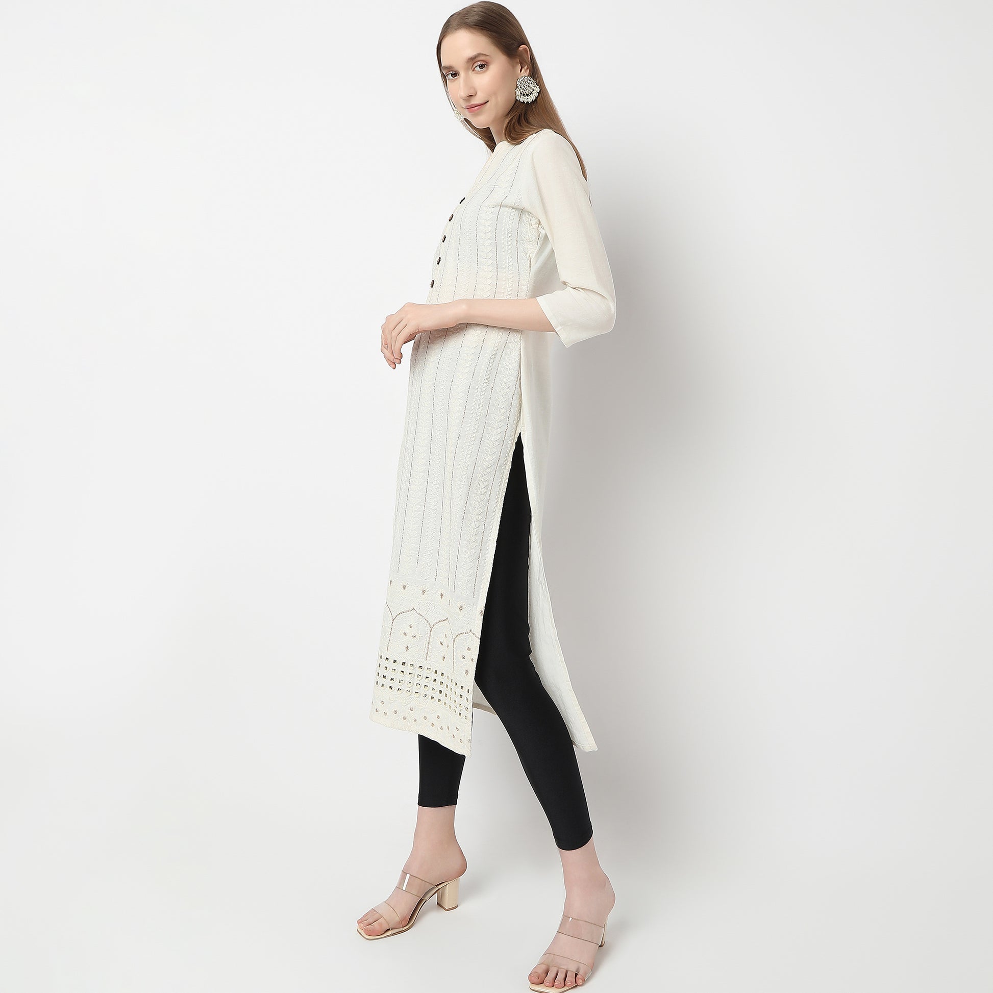 Buy Women Slim Fit Solid Ankle Length High Rise Leggings  - Style Union