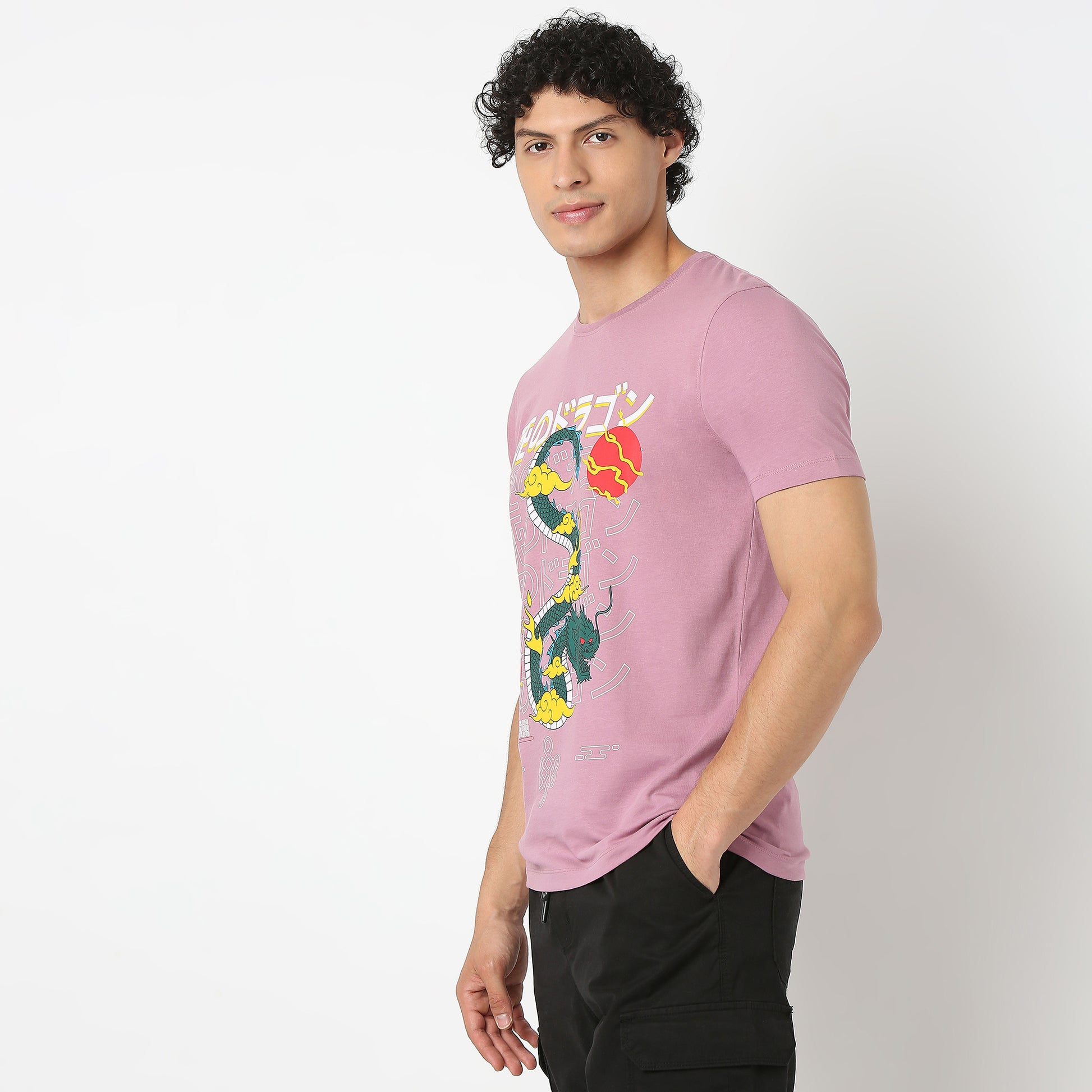 Graphic Crew Neck Graphit-Shirt Fit T-Shirt