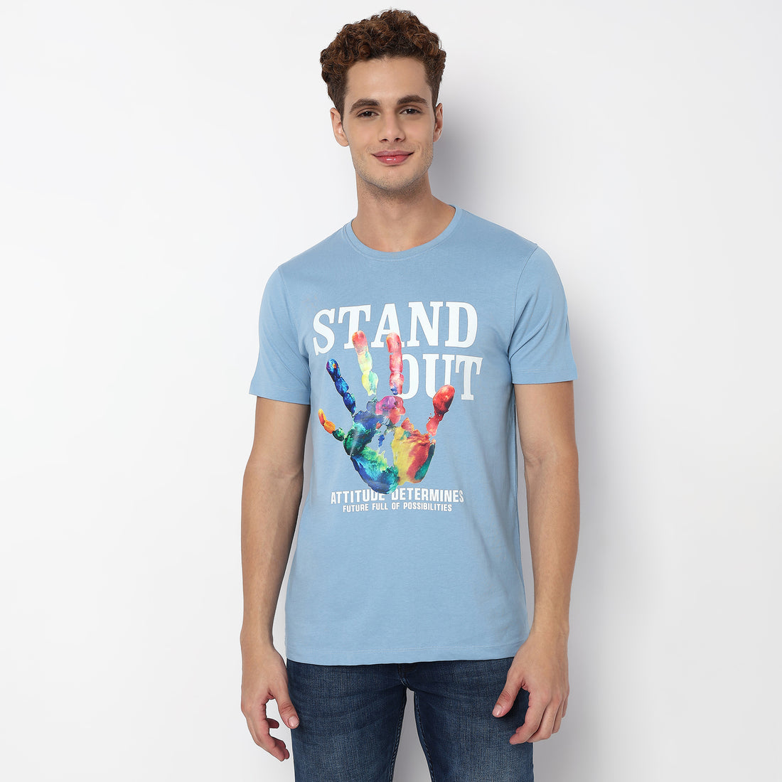 Knitted Graphic Crew Neck T-Shirt