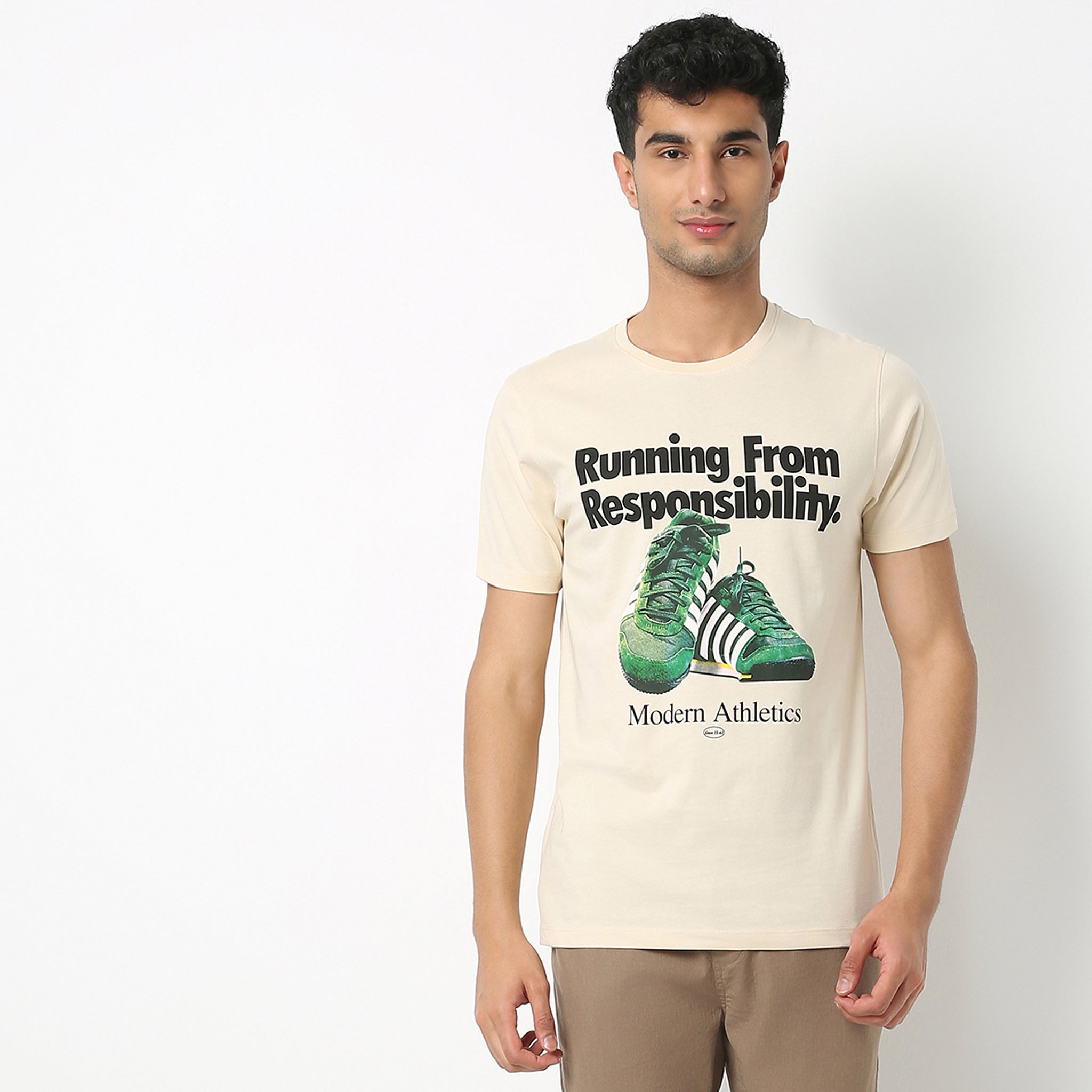 Regular Fit Graphic Crew Neck T-Shirt