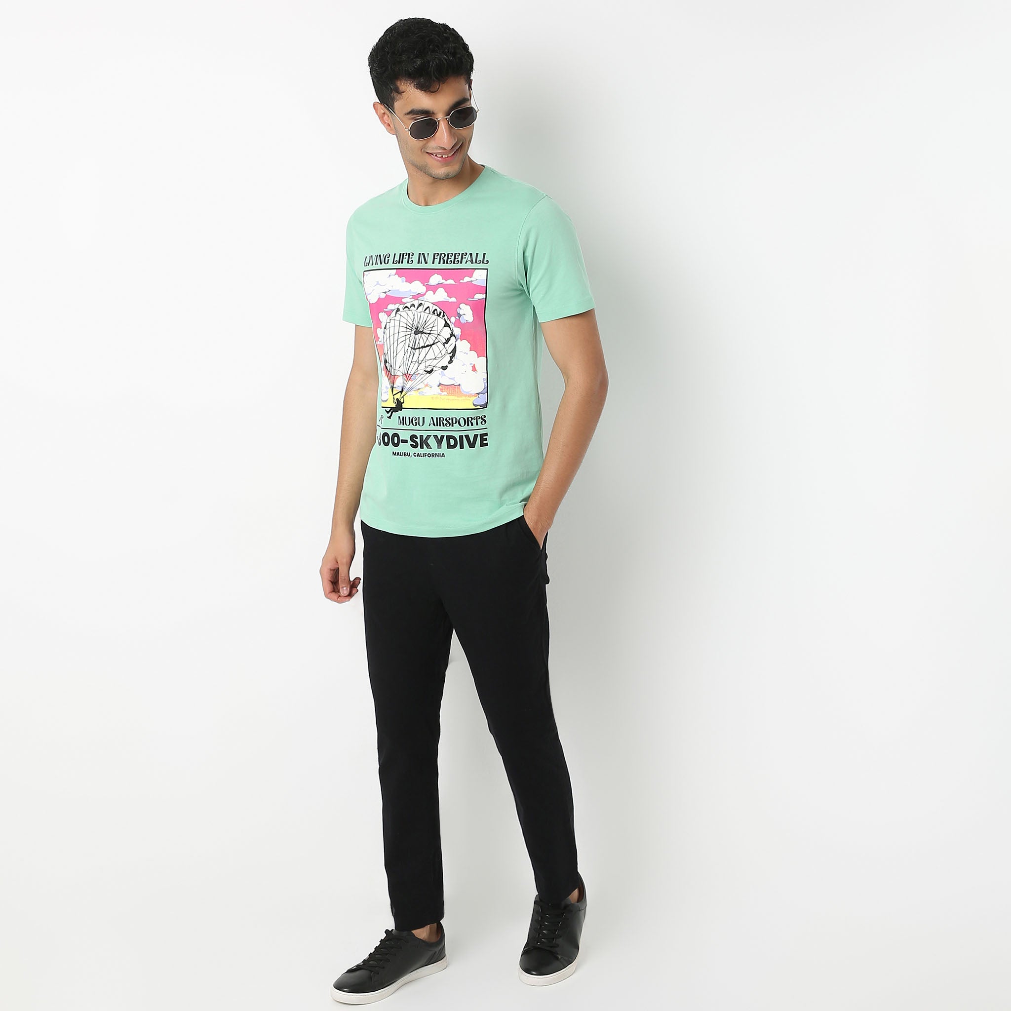 Regular Fit Graphic Crew Neck T-Shirt