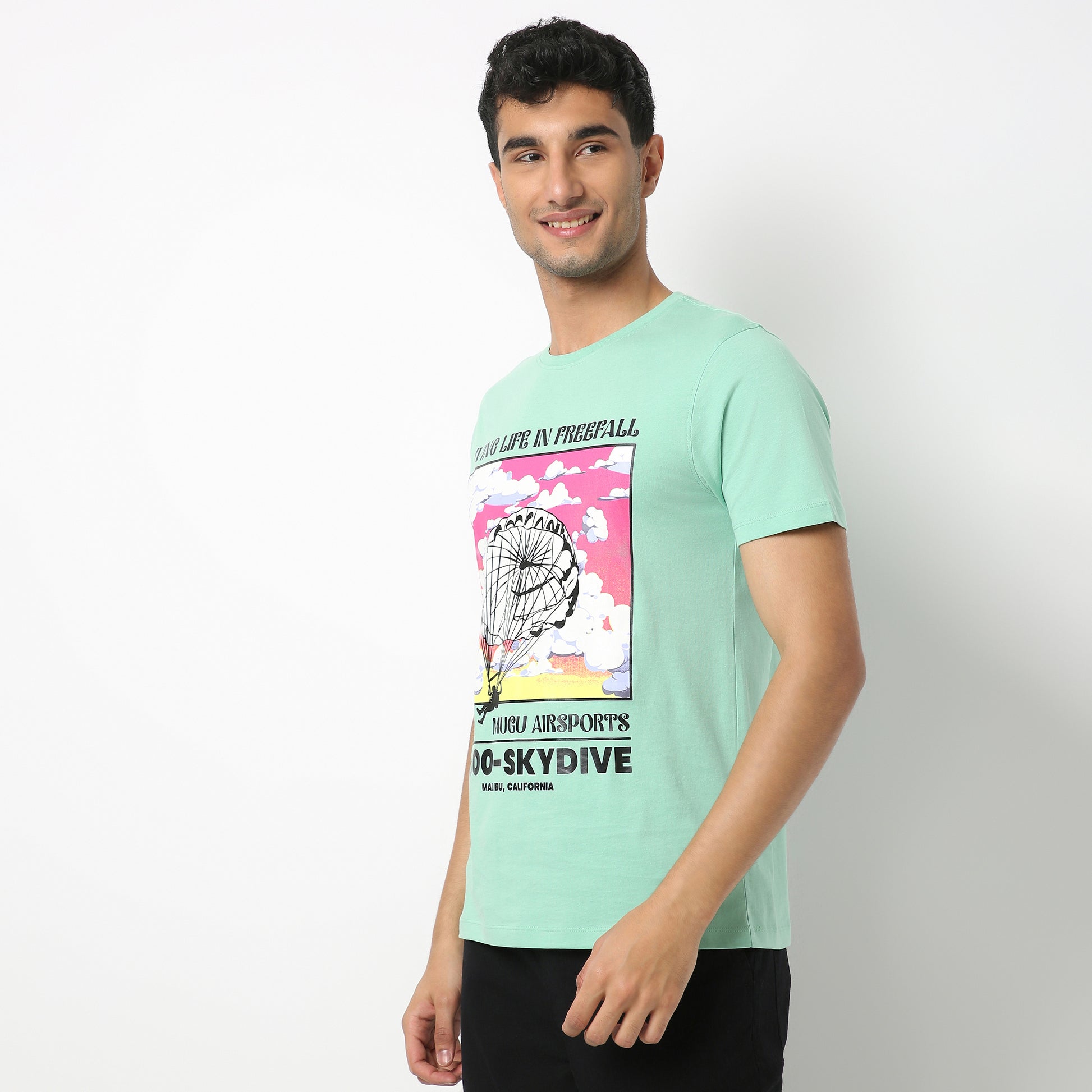 Regular Fit Graphic Crew Neck T-Shirt