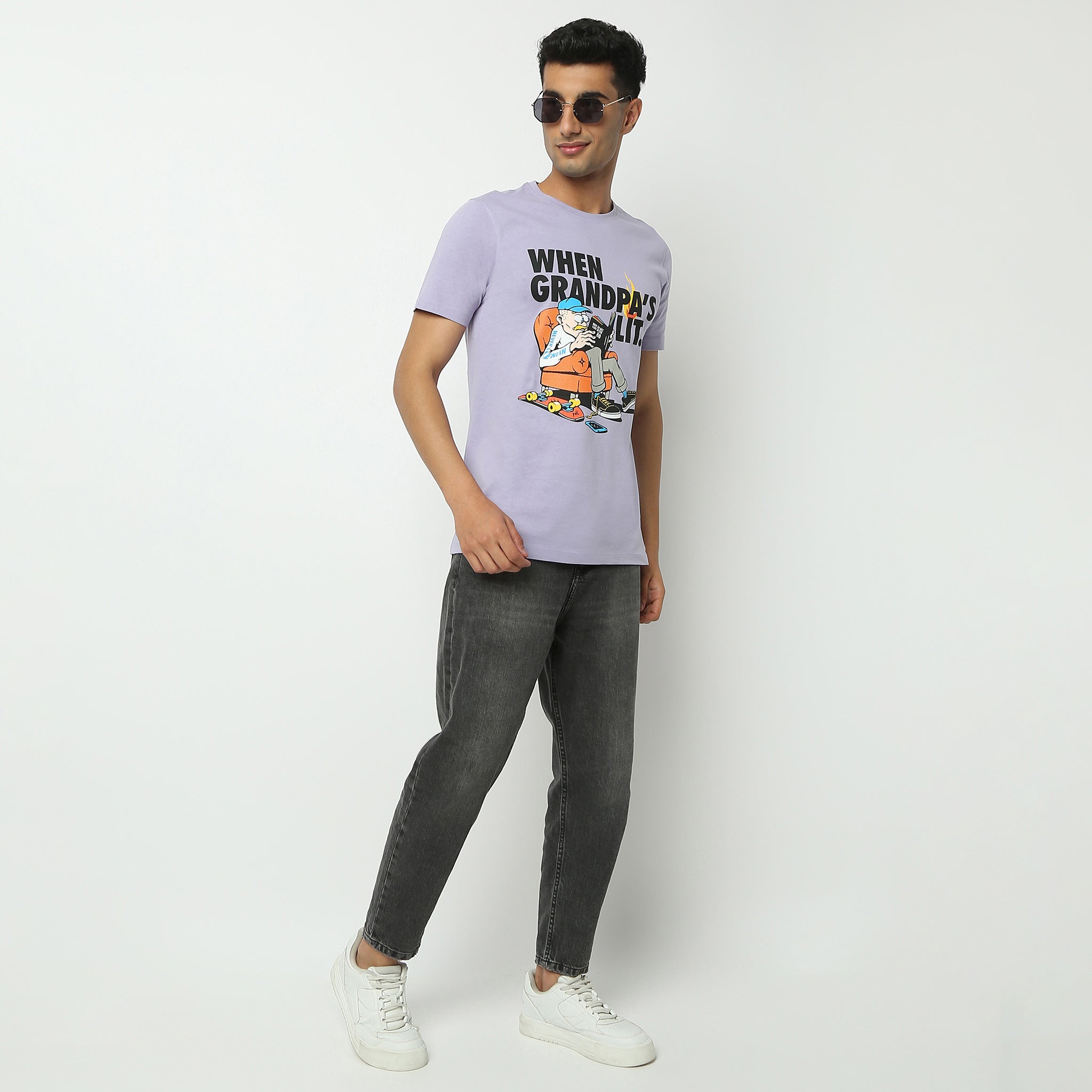 Regular Fit Graphic Crew Neck T-Shirt