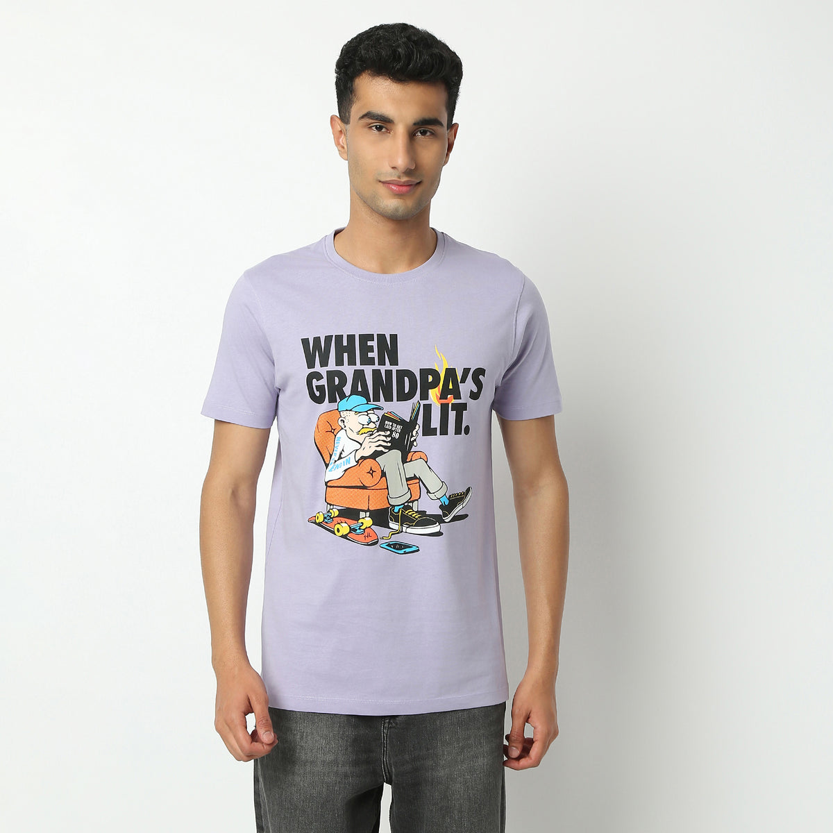 Regular Fit Graphic Crew Neck T-Shirt