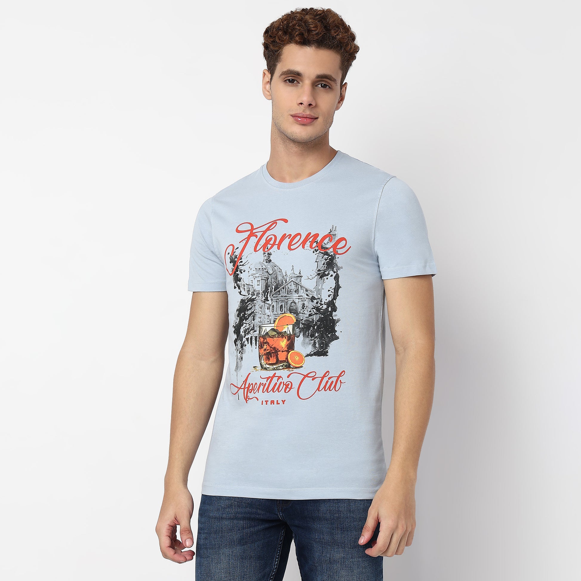 Knitted Graphic Crew Neck T-Shirt