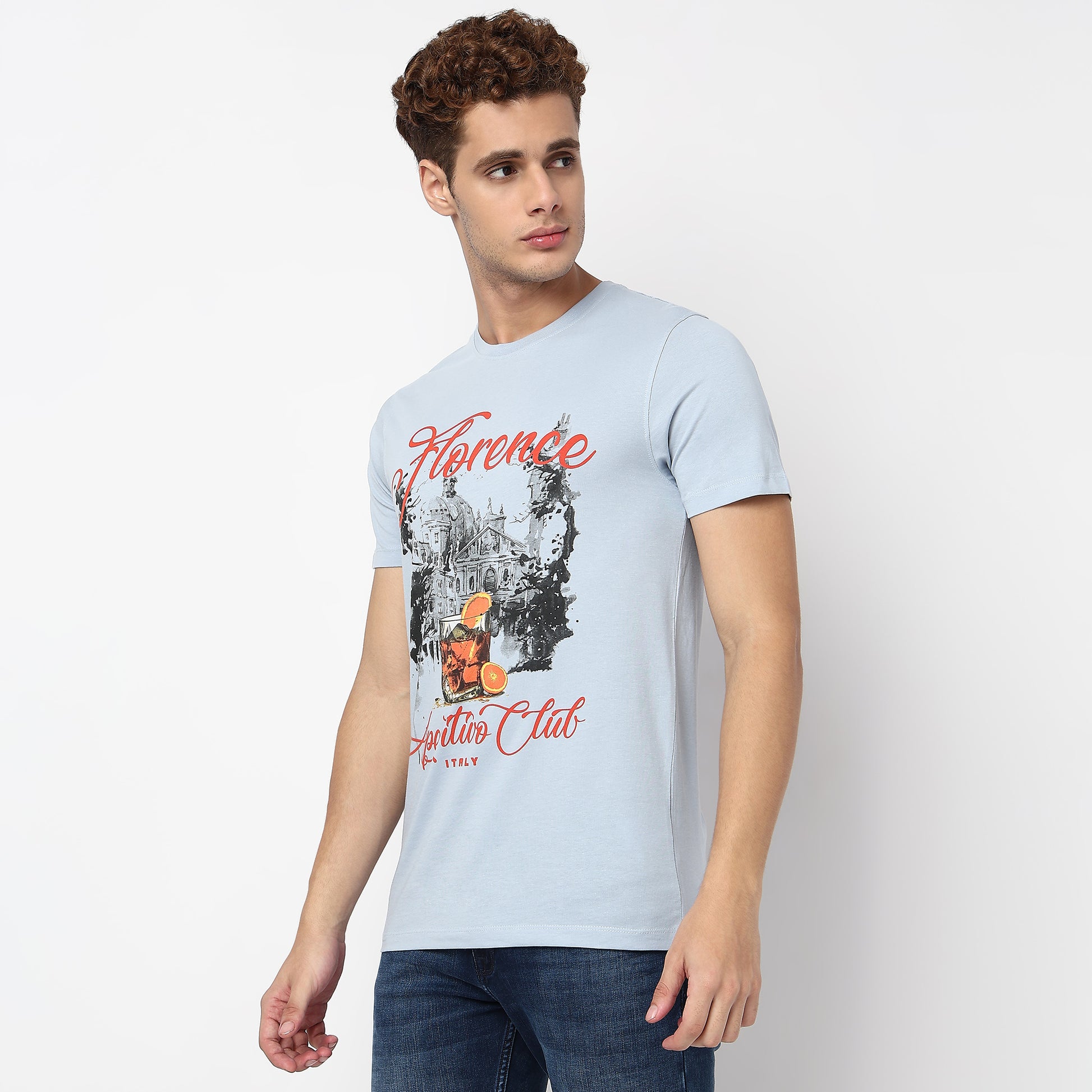 Knitted Graphic Crew Neck T-Shirt