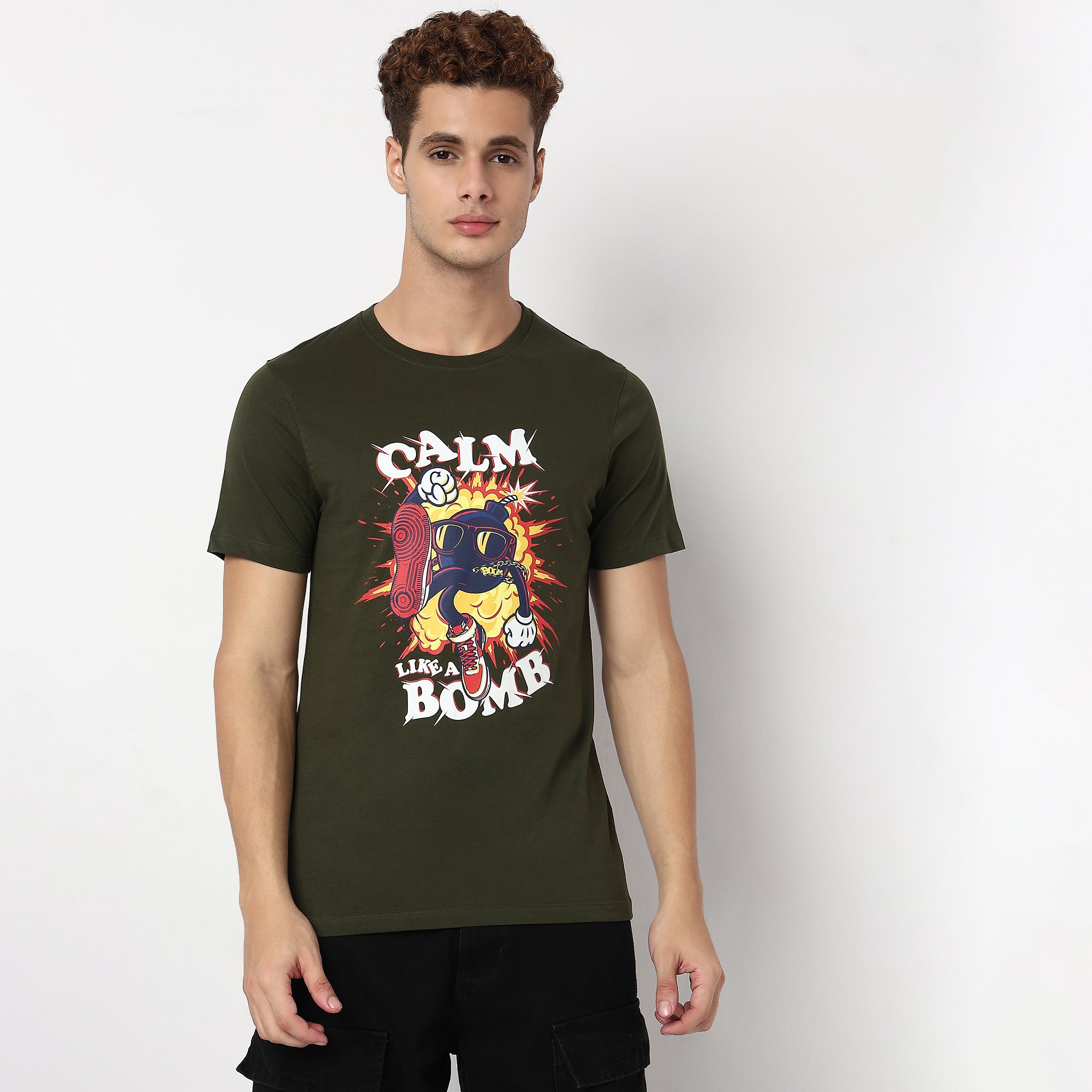 Knitted Graphic Crew Neck T-Shirt