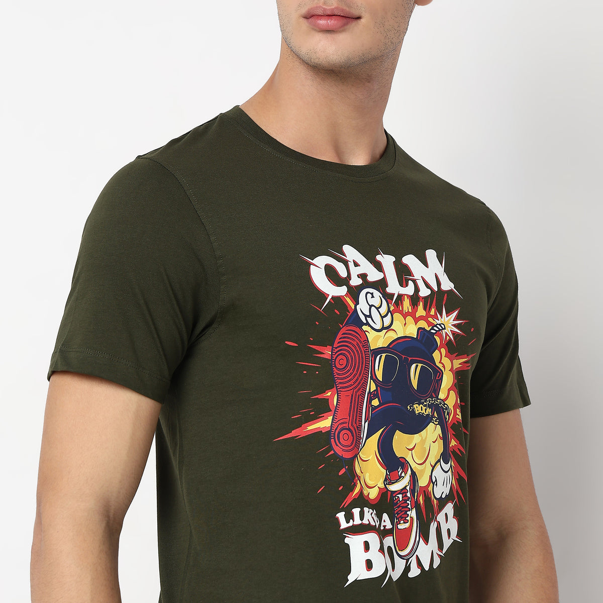 Knitted Graphic Crew Neck T-Shirt