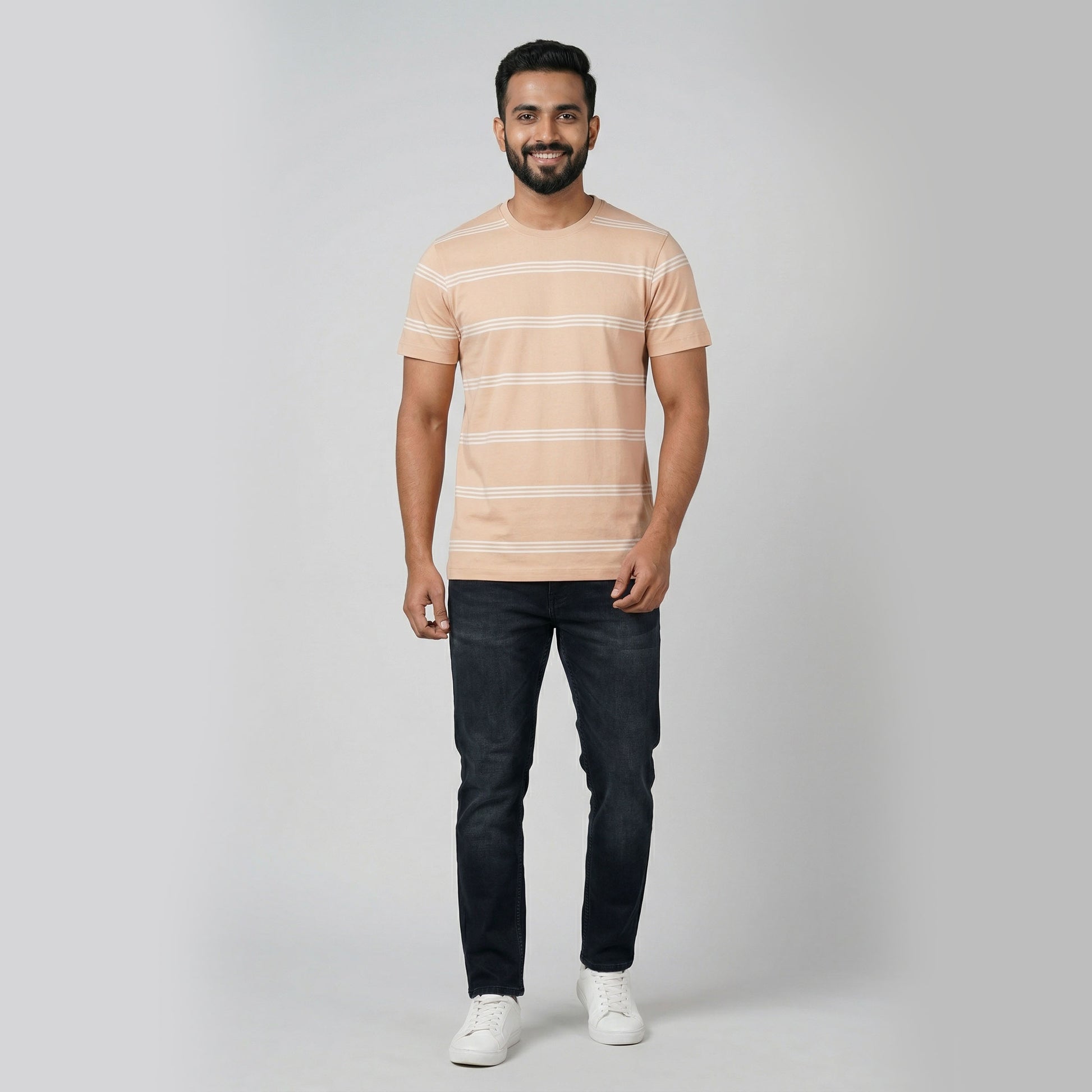 Striped Crew Neck Graphitee