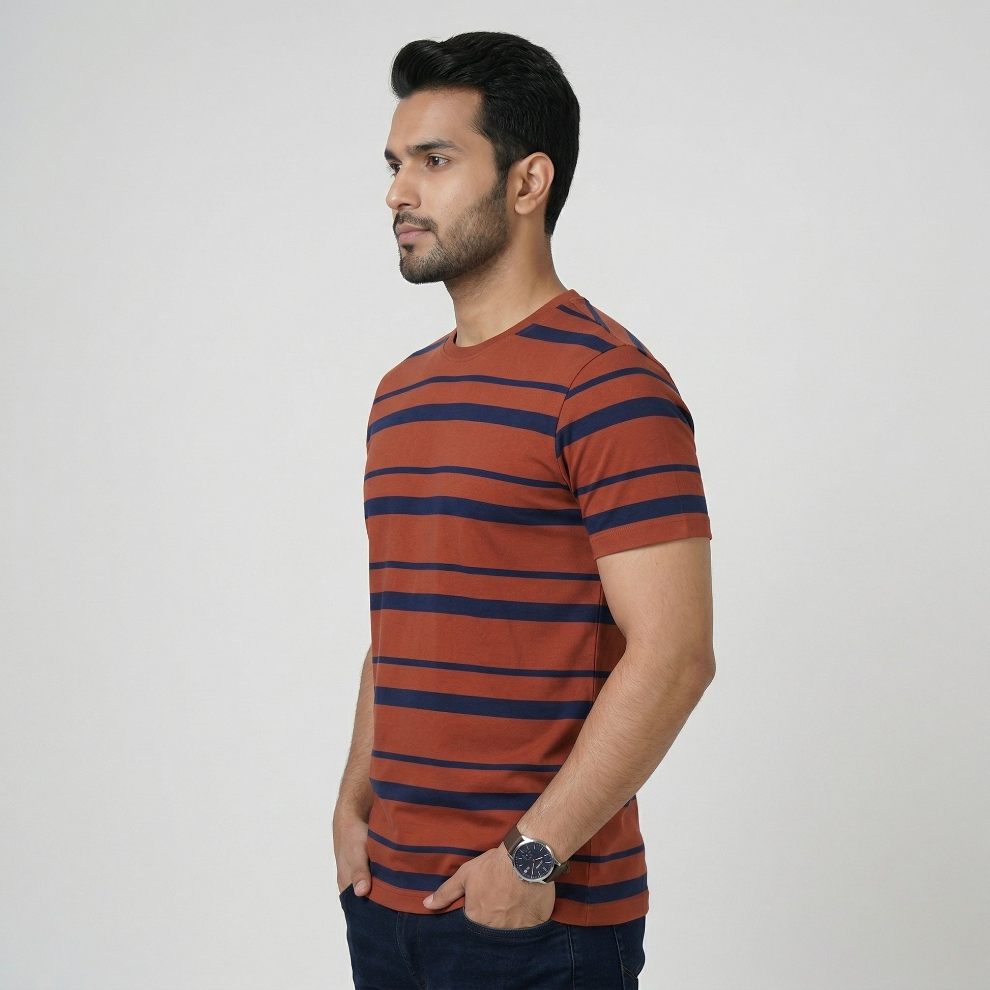 Striped Crew Neck Graphitee